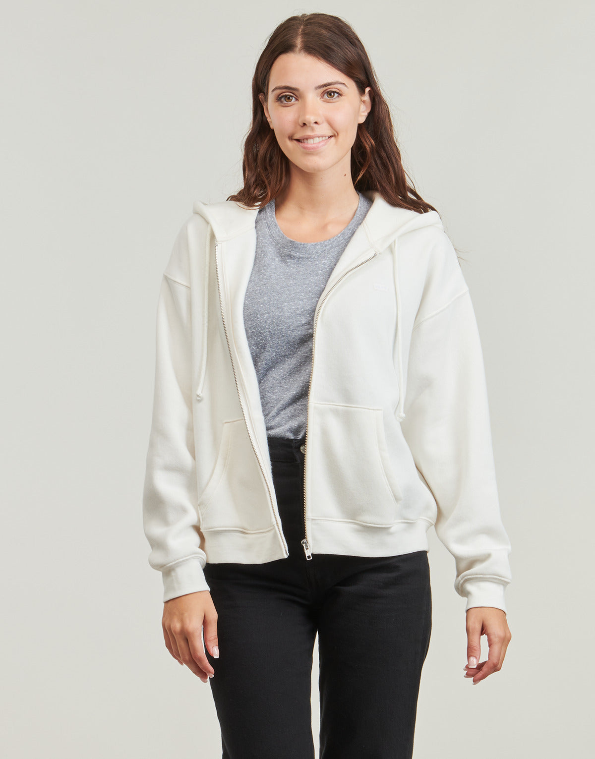 Felpa Donna Levis EVERYDAY ZIP HOODIE Beige