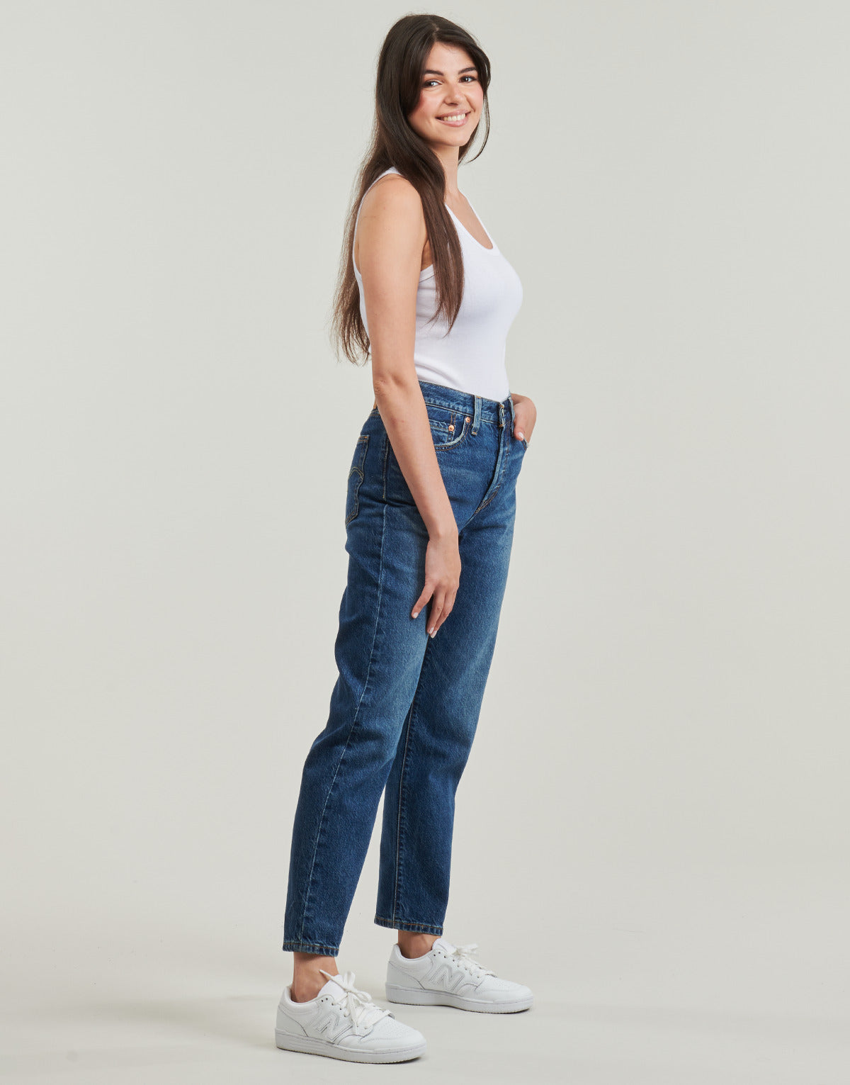 Jeans boyfriend Donna Levis 501® CROP LIGHTWEIGHT Blu