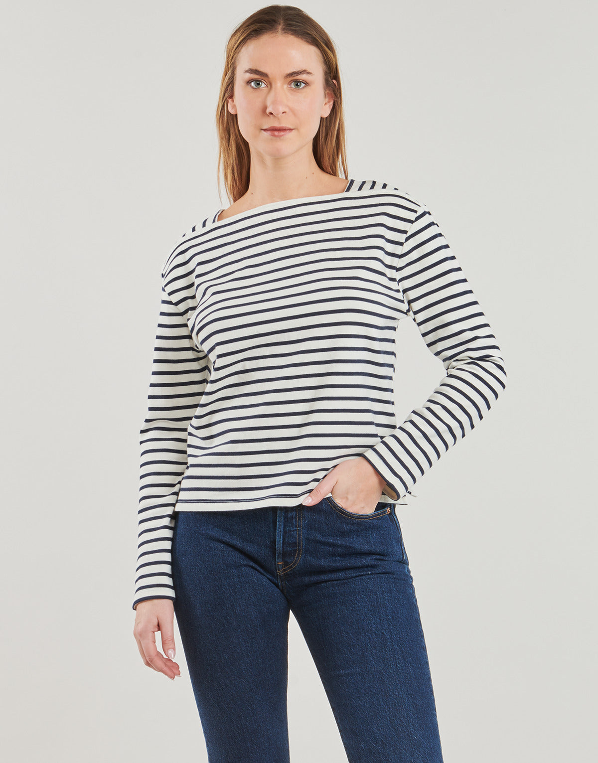 T-shirts a maniche lunghe Donna Levis BAY SAILOR LS TEE Bianco