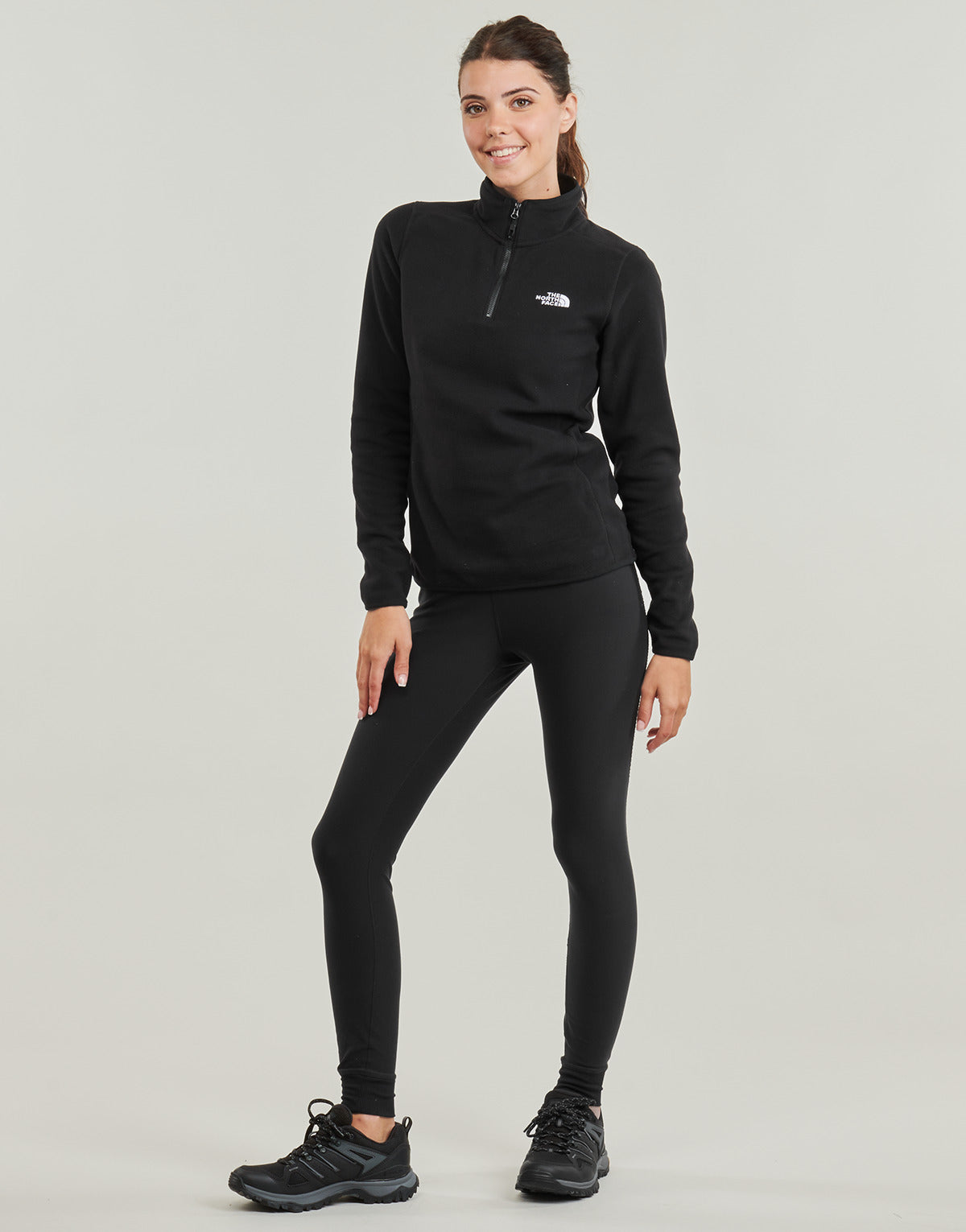 Felpa Donna The North Face 100 Glacier 1/4 Zip Nero