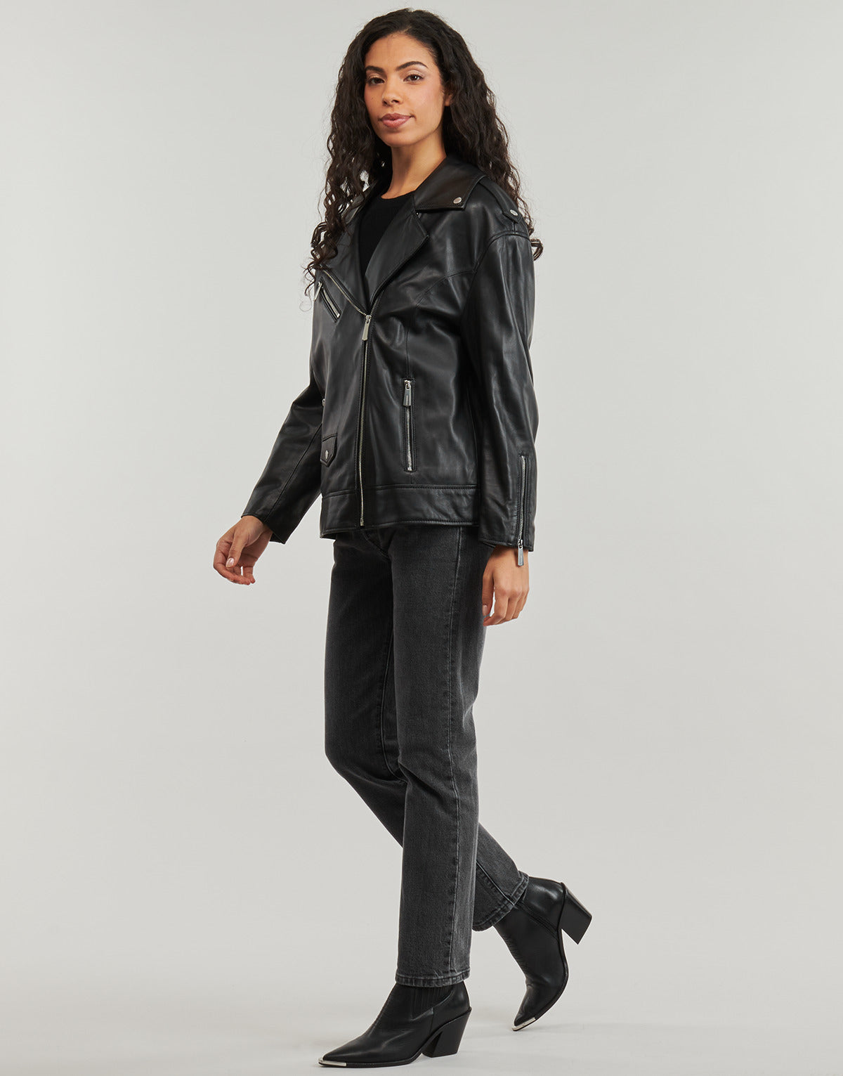 Giacca in pelle Donna Oakwood DREW Nero