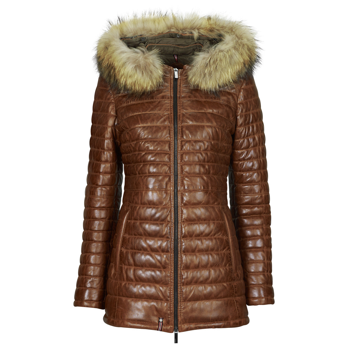 Piumino Donna Oakwood POPPING (removable raccoon fur) Marrone