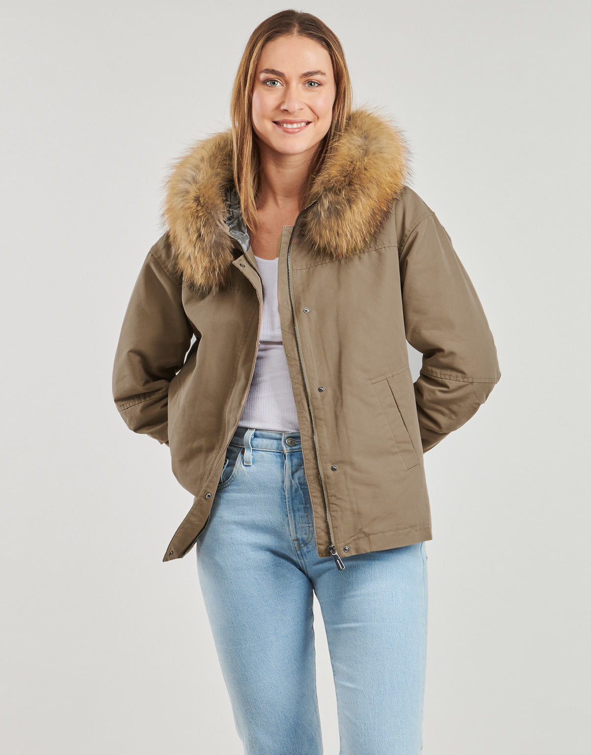 Parka Donna Oakwood SYMA (raccon fur) Beige