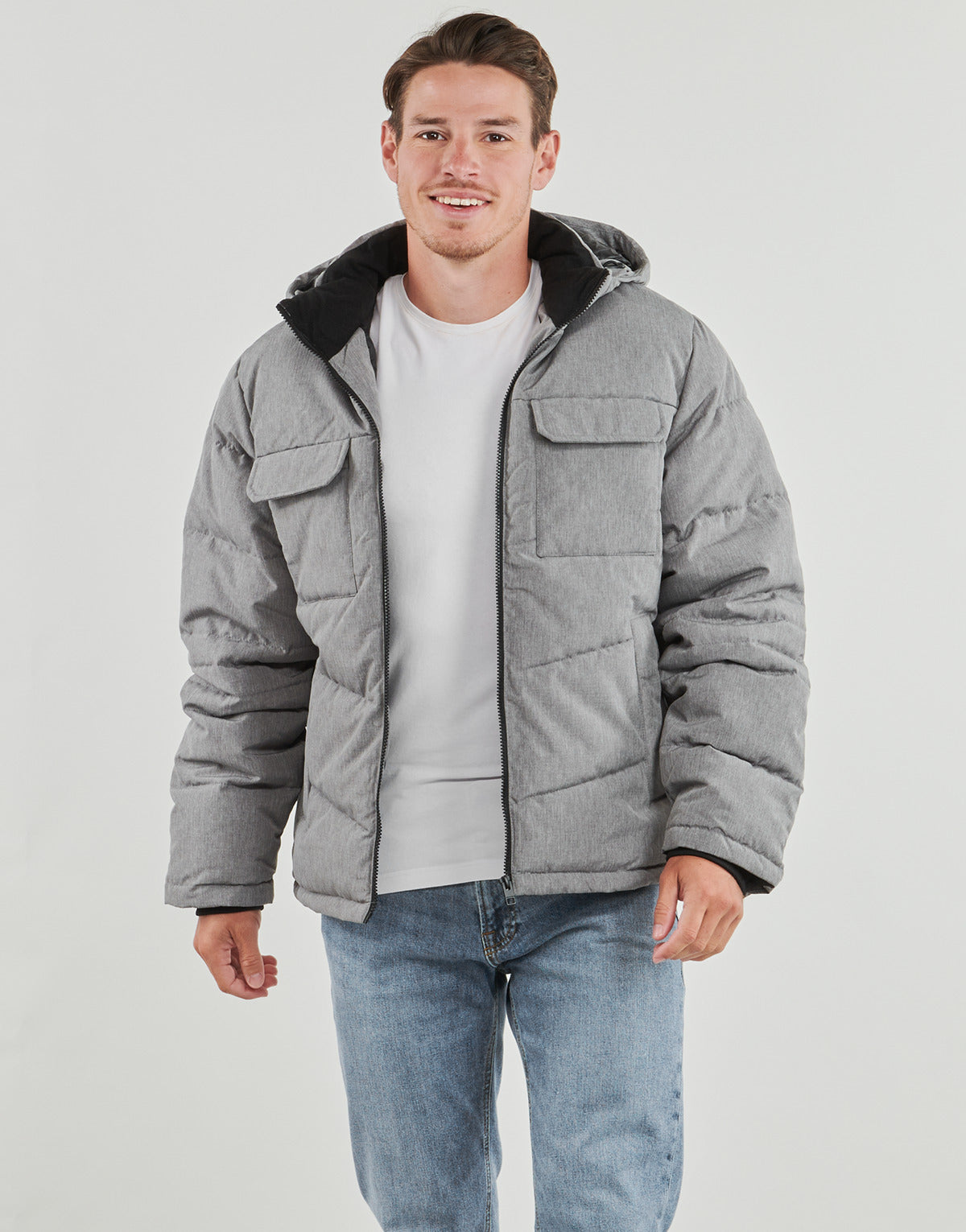 Piumino Uomo Jack & Jones JJBUILD Grigio