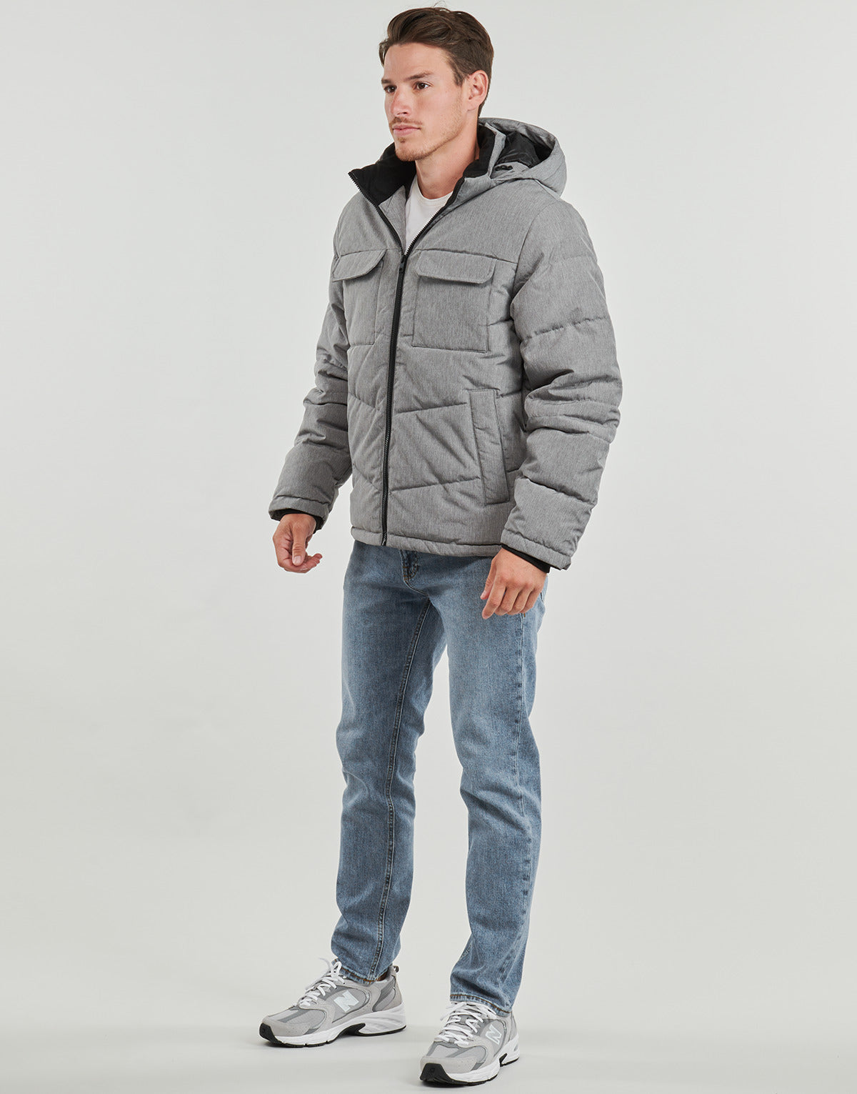 Piumino Uomo Jack & Jones JJBUILD Grigio