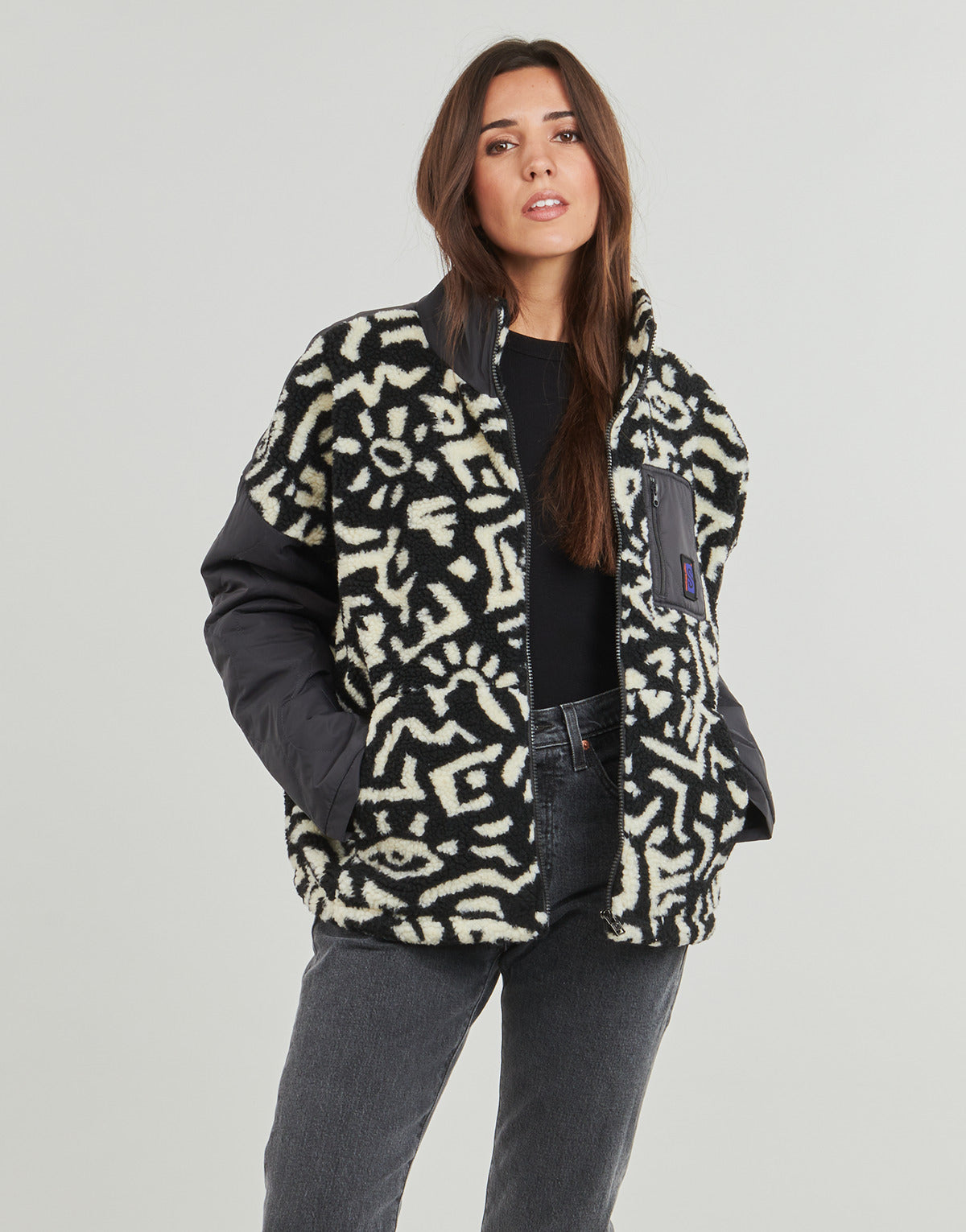 Felpa Donna Rip Curl ANTI-SERIES Z/T FLEECE Nero