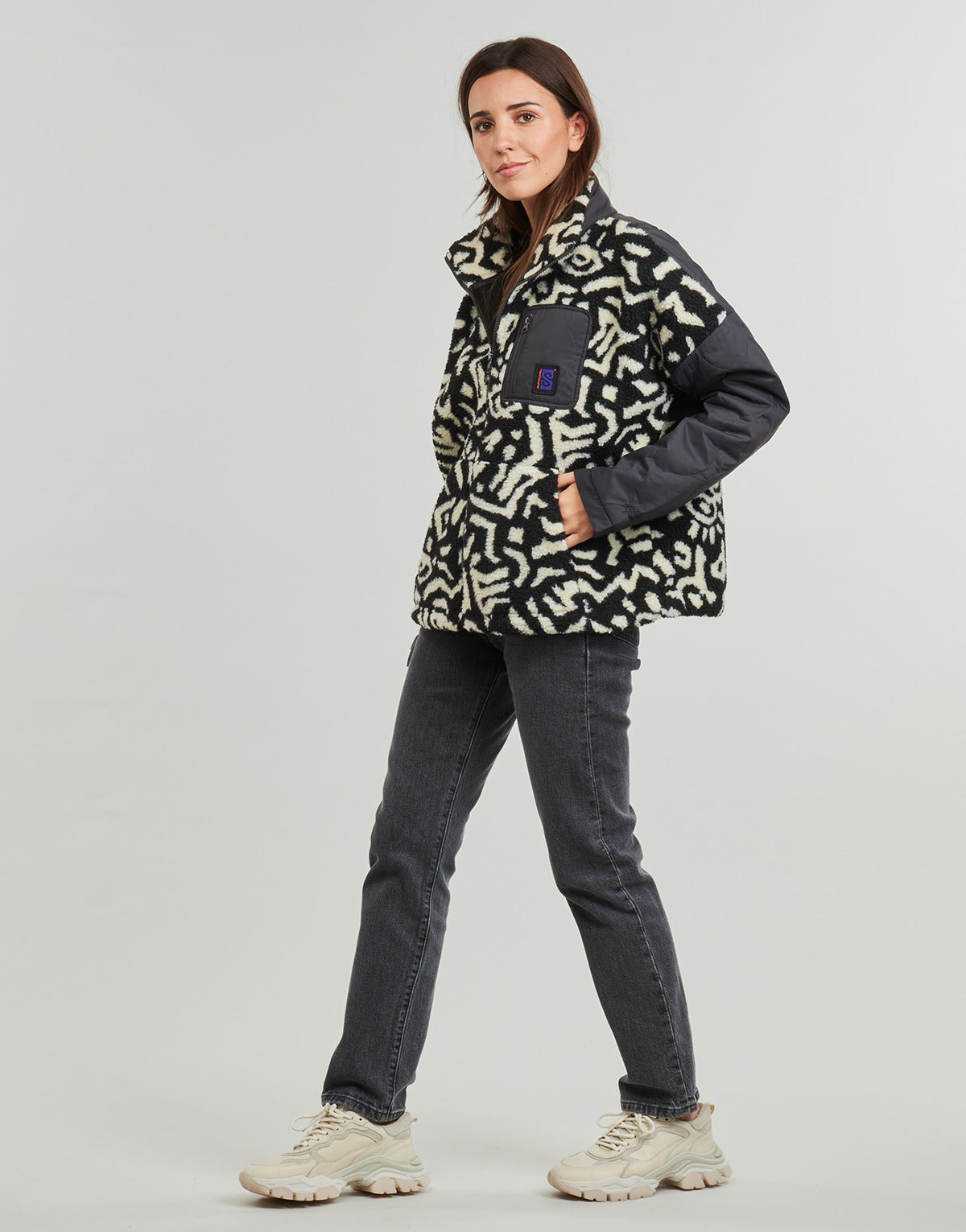 Felpa Donna Rip Curl ANTI-SERIES Z/T FLEECE Nero