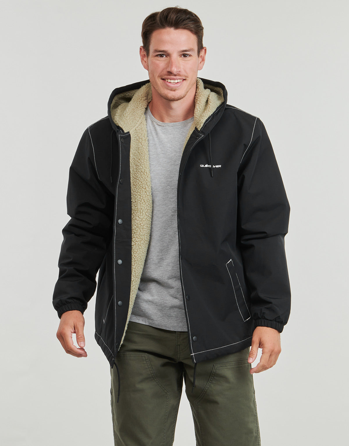 Giubbotto Uomo Quiksilver RAIN CLOUD WARM HOODED COACH Nero