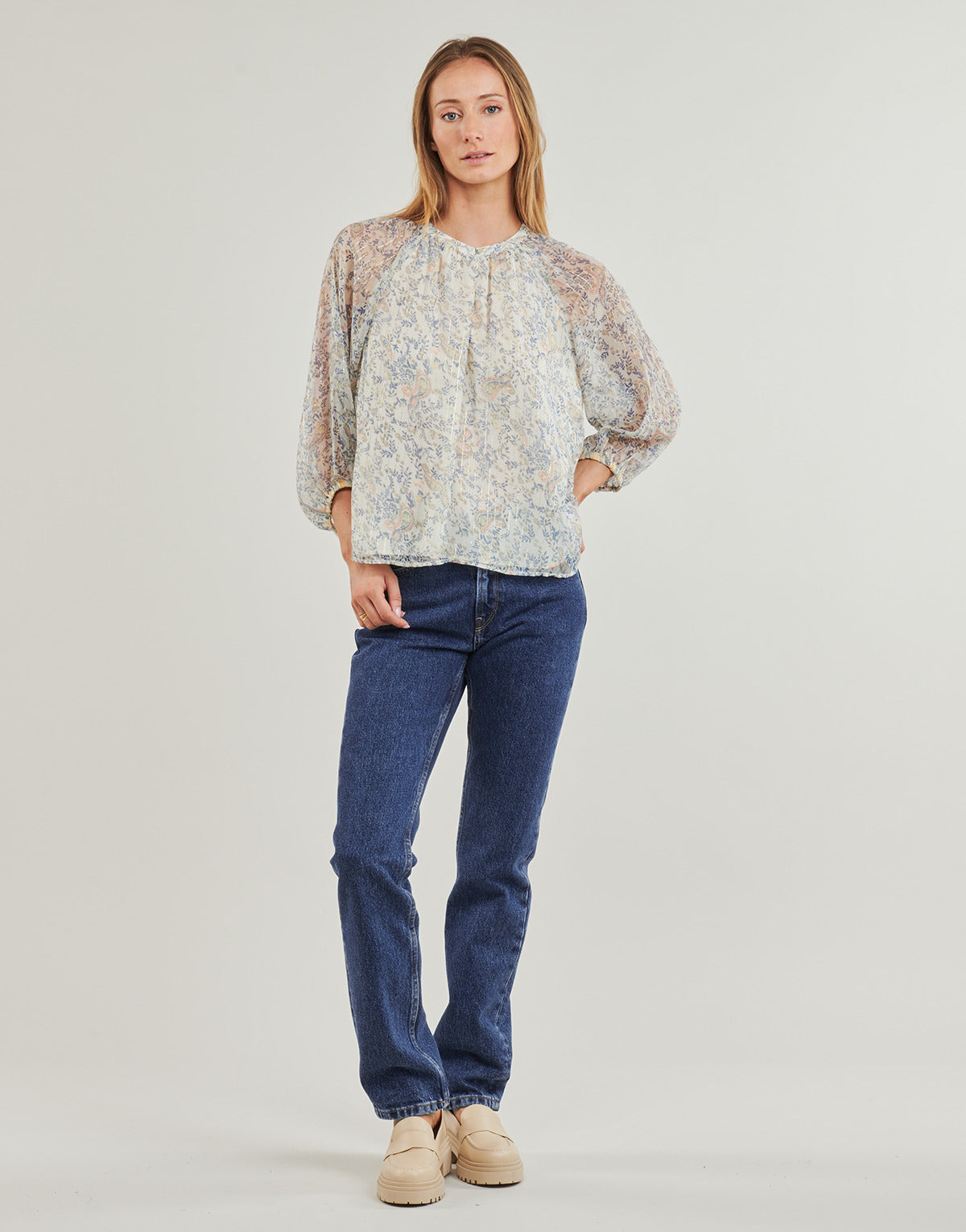 Jeans Donna Pepe jeans STRAIGHT JEANS MW Blu