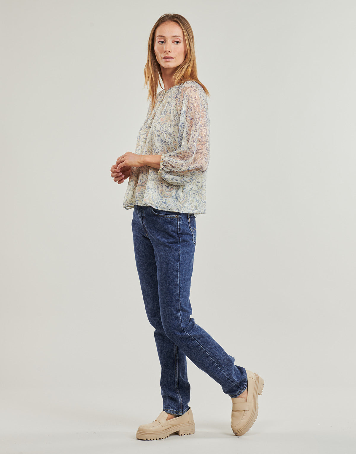 Jeans Donna Pepe jeans STRAIGHT JEANS MW Blu