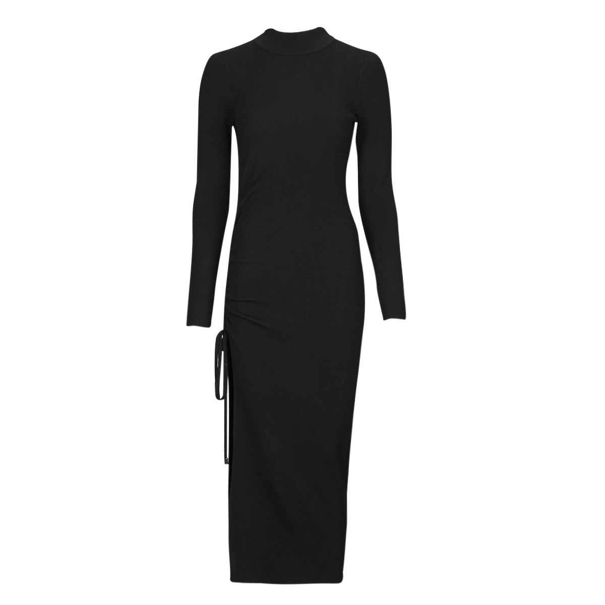 Abito lungo Donna MICHAEL Michael Kors  MERINO RUCHED MIDI DRESS  Nero