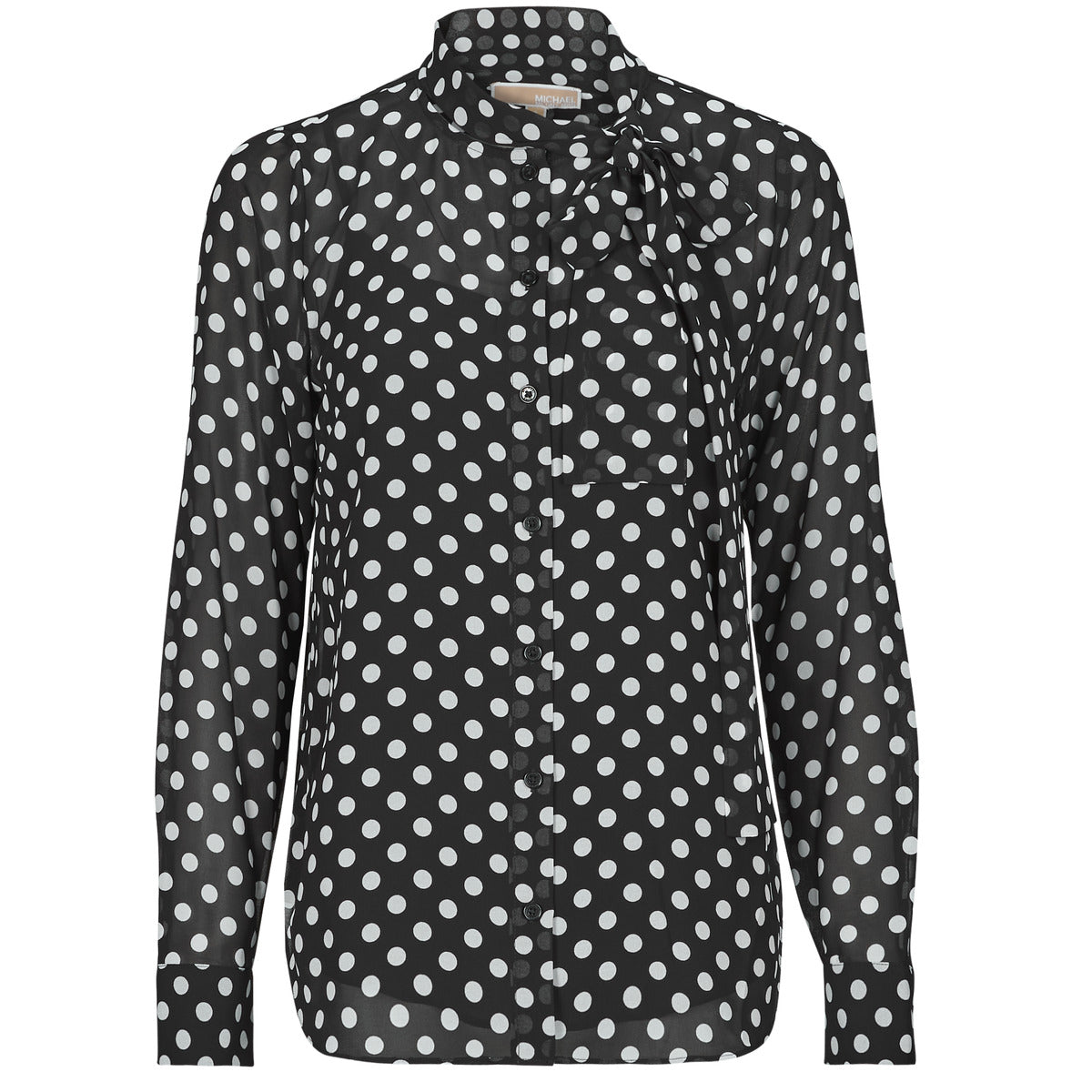 Camicetta Donna MICHAEL Michael Kors PARISIAN DOT BOW BLOUSE Nero