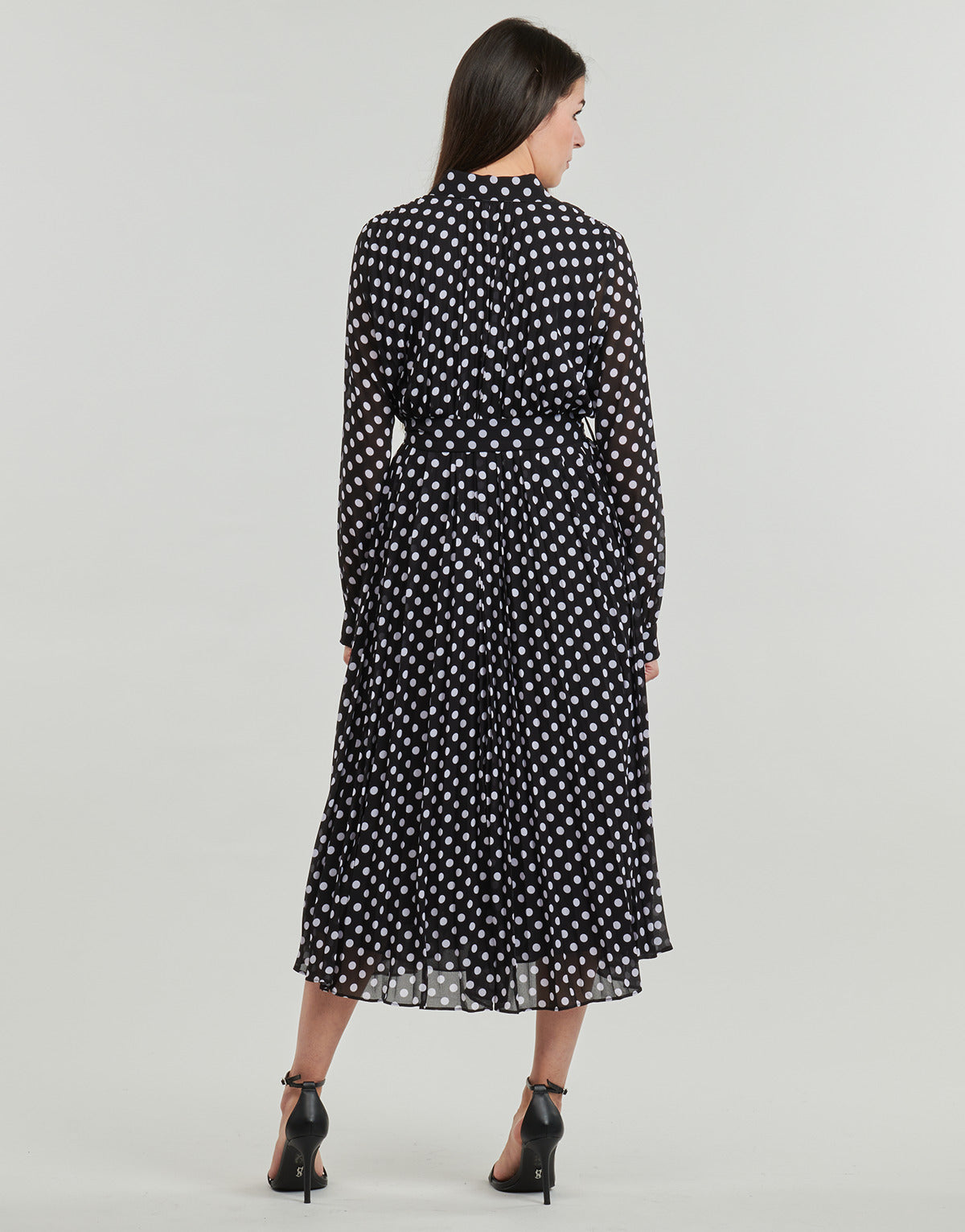 Abito lungo Donna MICHAEL Michael Kors PLEAT SHIRT DRESS Nero