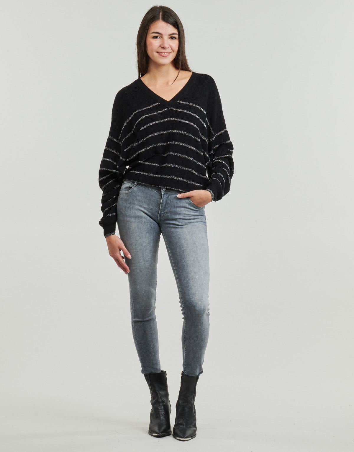 Jeans 3/4 & 7/8 Donna Le Temps des Cerises SIFAN Grigio