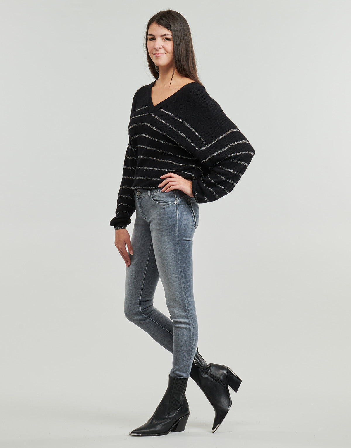 Jeans 3/4 & 7/8 Donna Le Temps des Cerises SIFAN Grigio