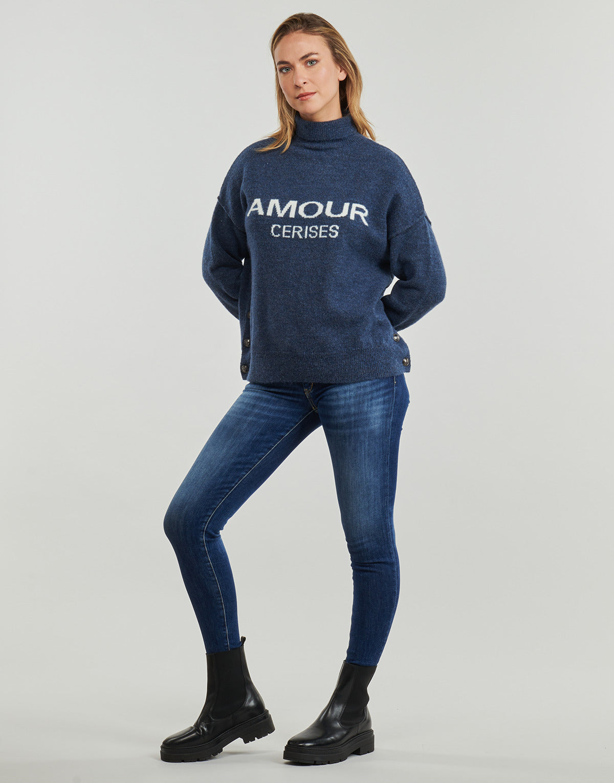 Jeans Slim Donna Le Temps des Cerises PULPC Blu