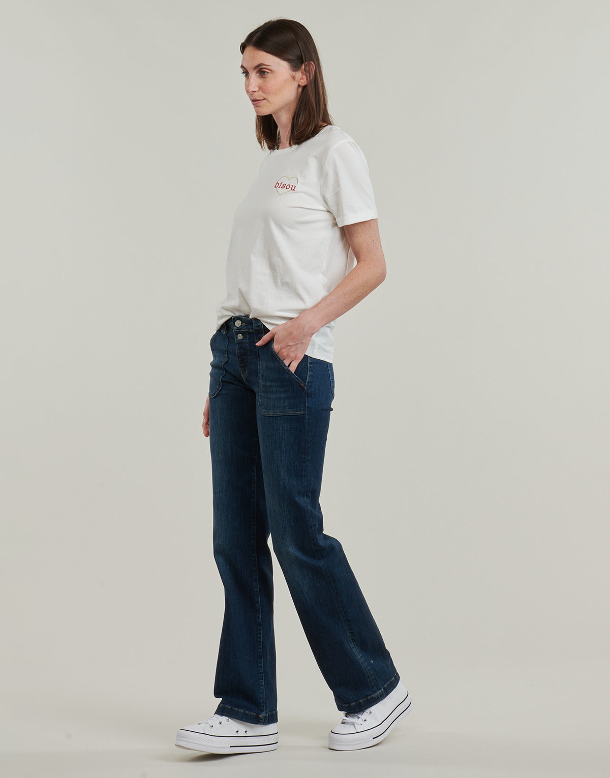 Jeans Flare Donna Le Temps des Cerises FLARE Blu