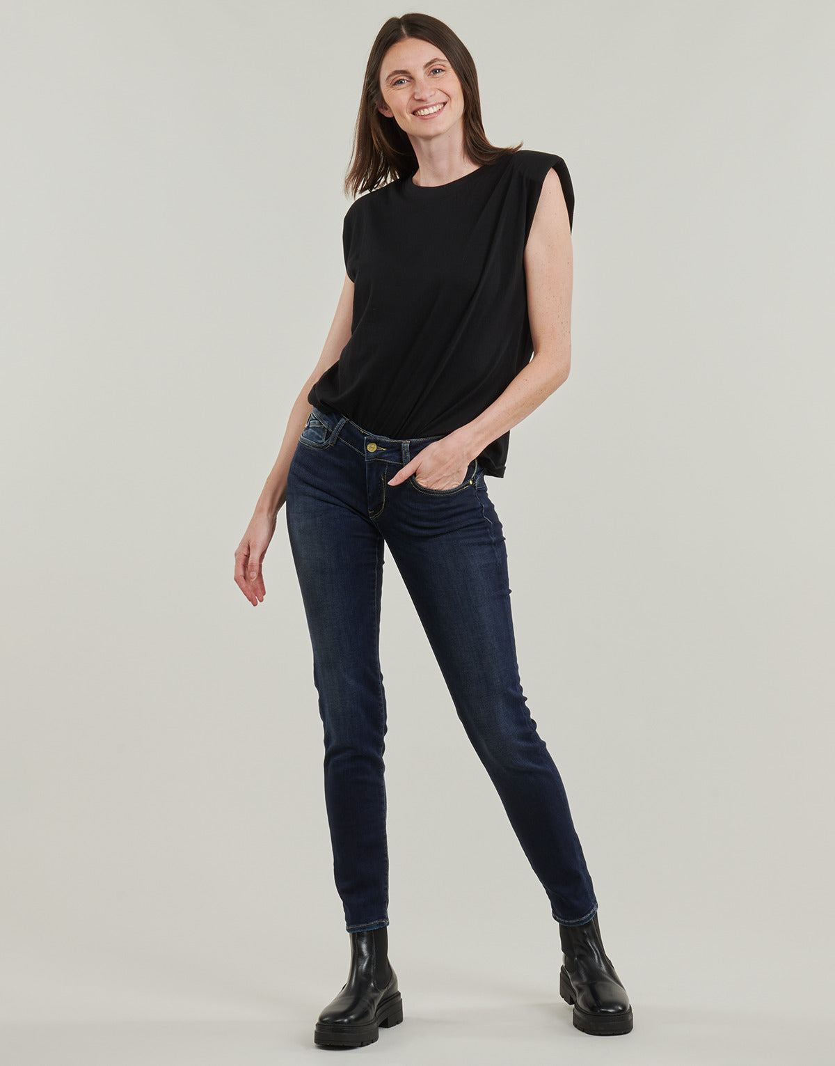 Jeans Slim Donna Le Temps des Cerises PULP SANY Blu