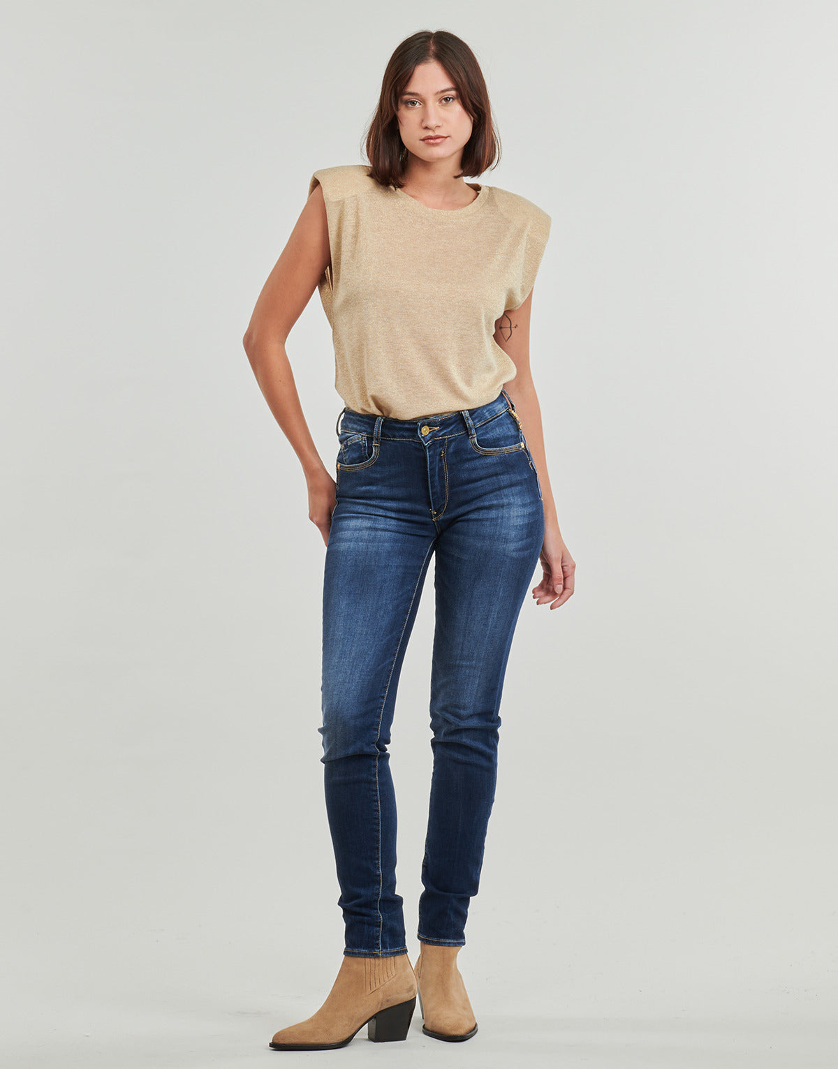 Jeans Slim Donna Le Temps des Cerises PULPHIGH Blu