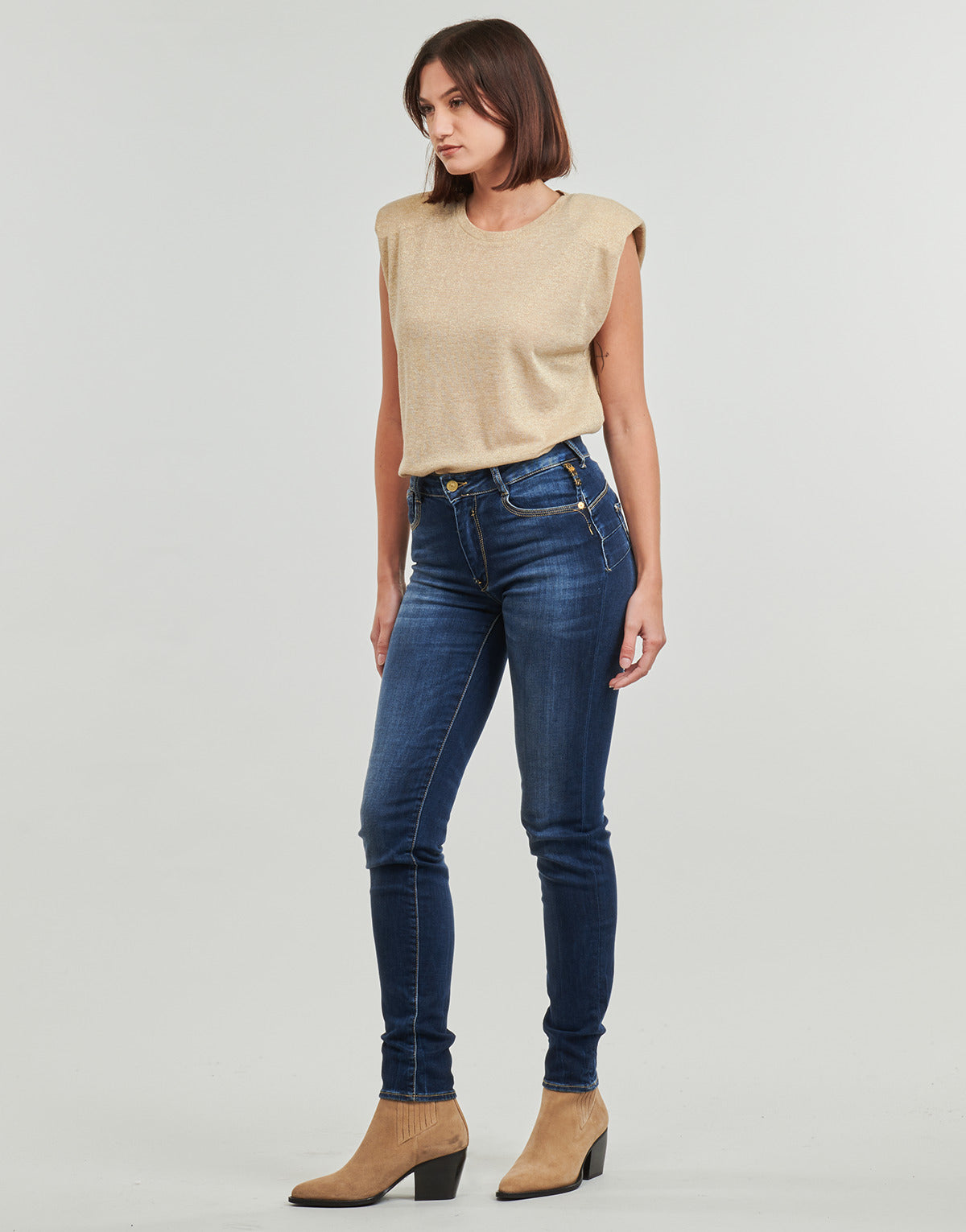 Jeans Slim Donna Le Temps des Cerises PULPHIGH Blu