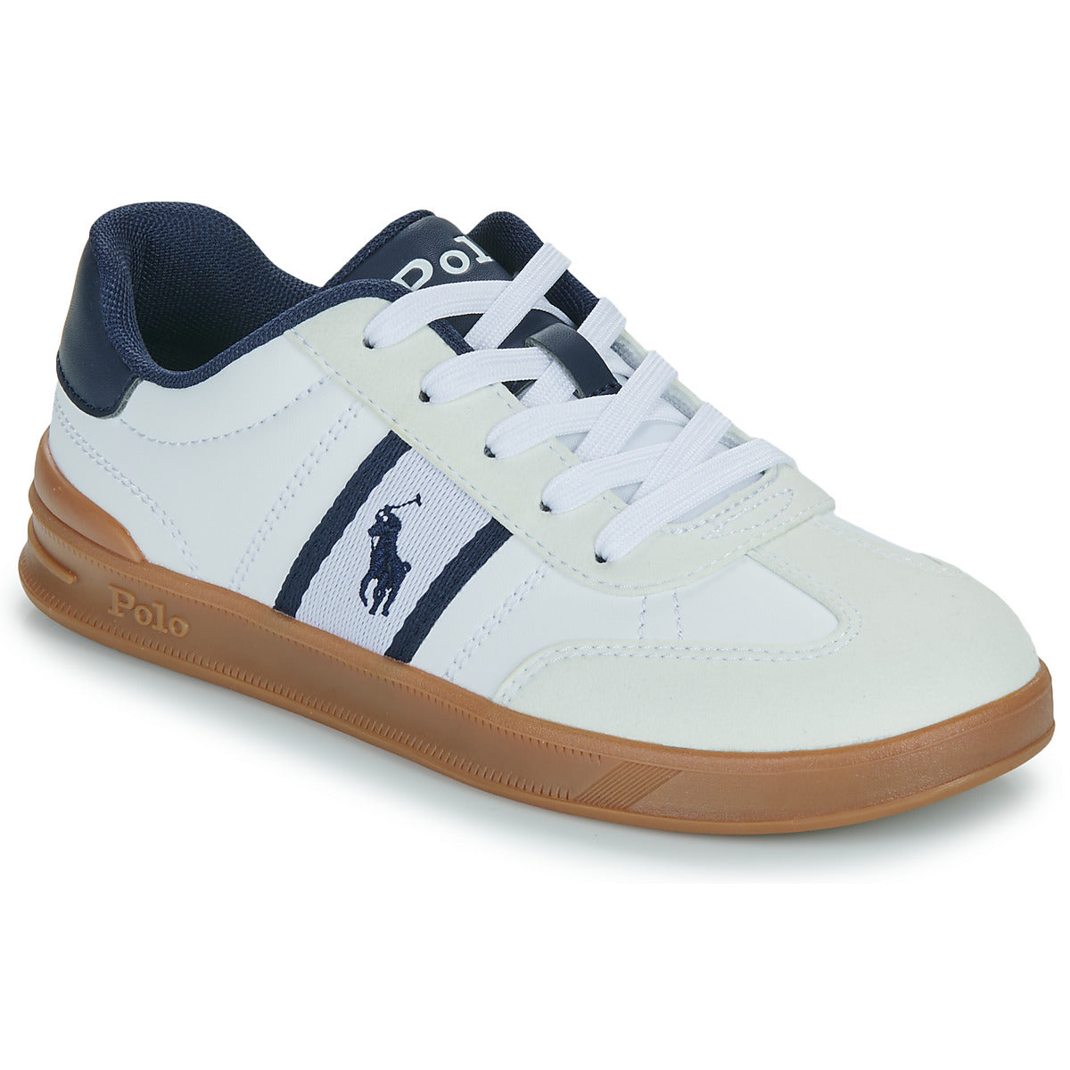 Scarpe bambini ragazza Polo Ralph Lauren HERITAGE COURT III T-TOE Bianco