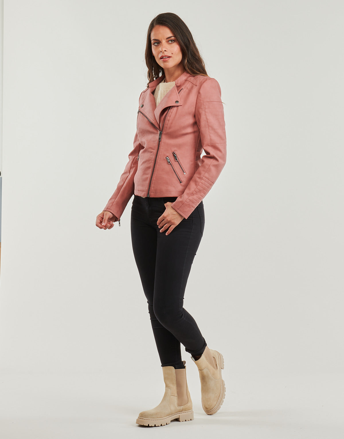 Giacca in pelle Donna Only ONLAVA Rosa