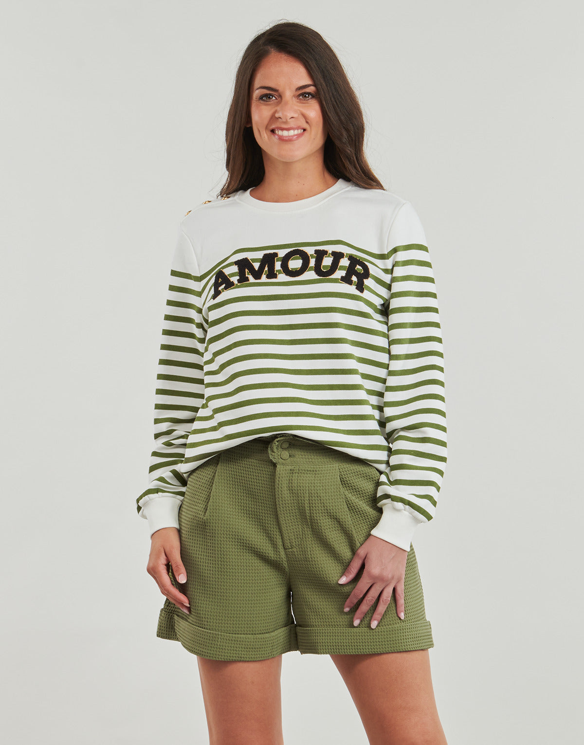 Felpa Donna Only ONLALLIE Kaki