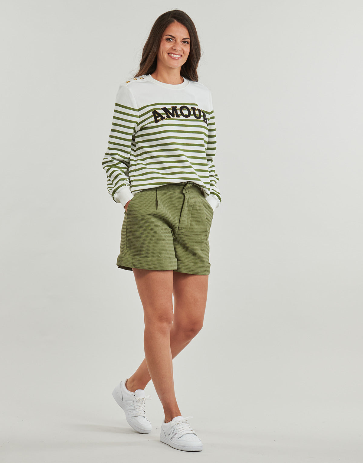 Felpa Donna Only  ONLALLIE  Kaki