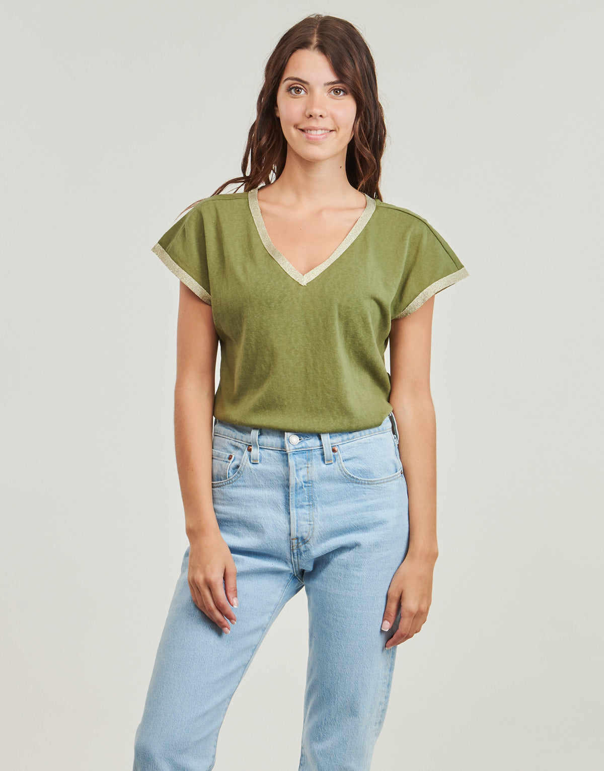 T-shirt Donna Only ONLPEGGY Kaki