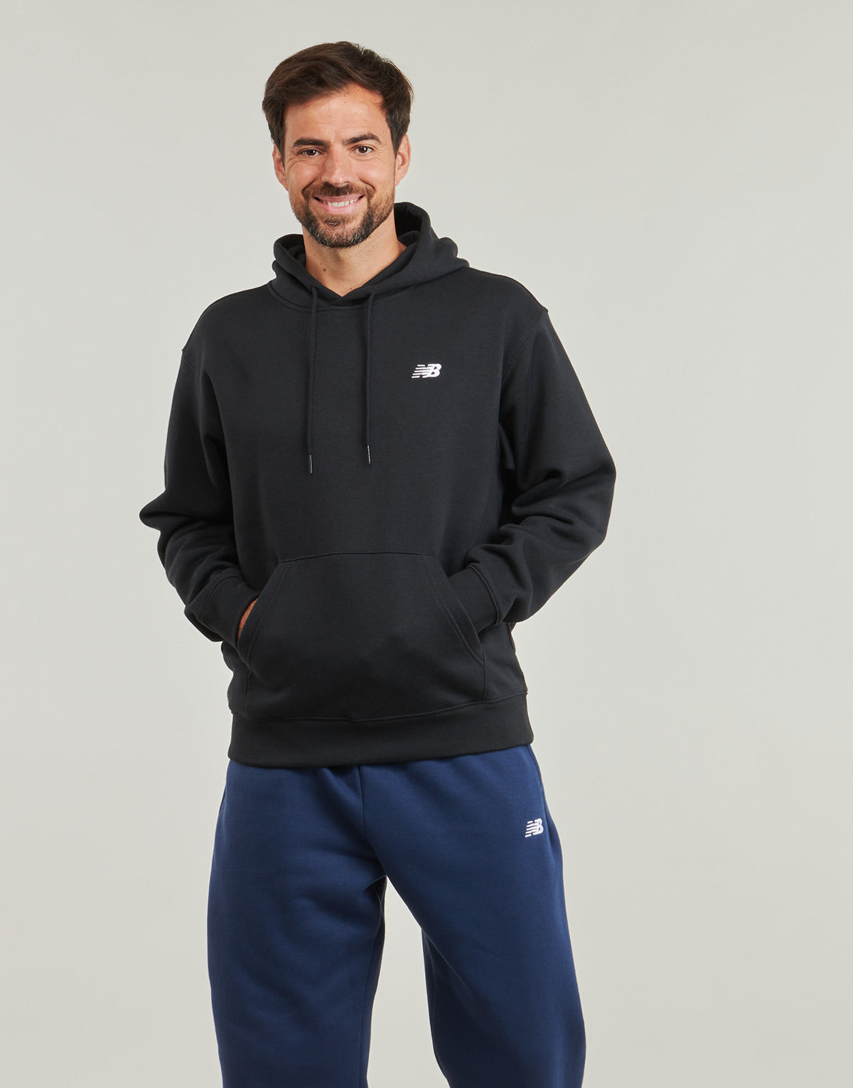 Felpa Uomo New Balance  SMALL LOGO HOODIE  Nero