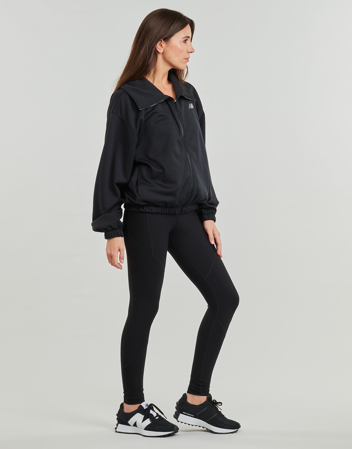 Felpa Donna New Balance  FLEECE FULL ZIP  Nero
