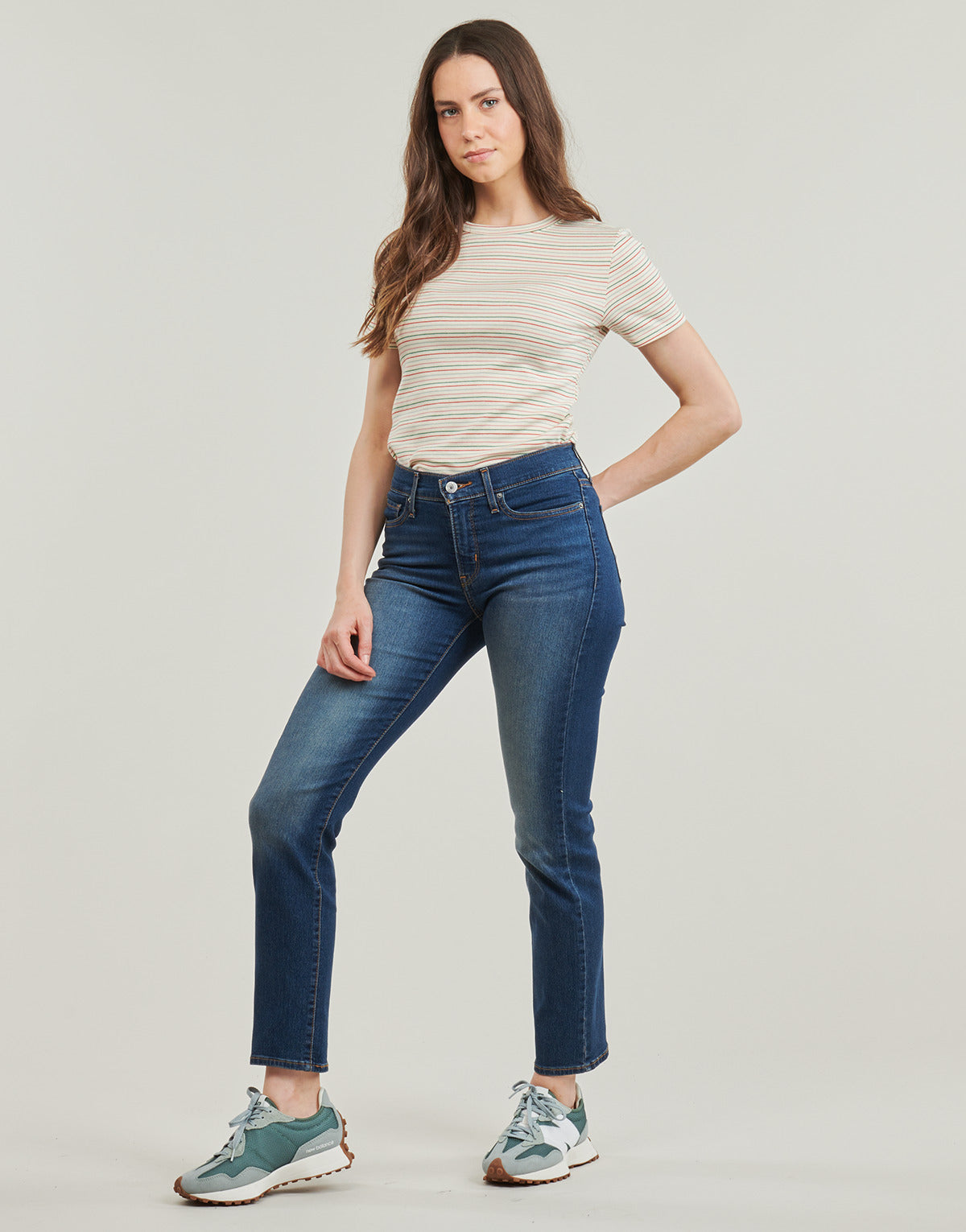 T-shirt Donna Petit Bateau  MC COL ROND  Beige