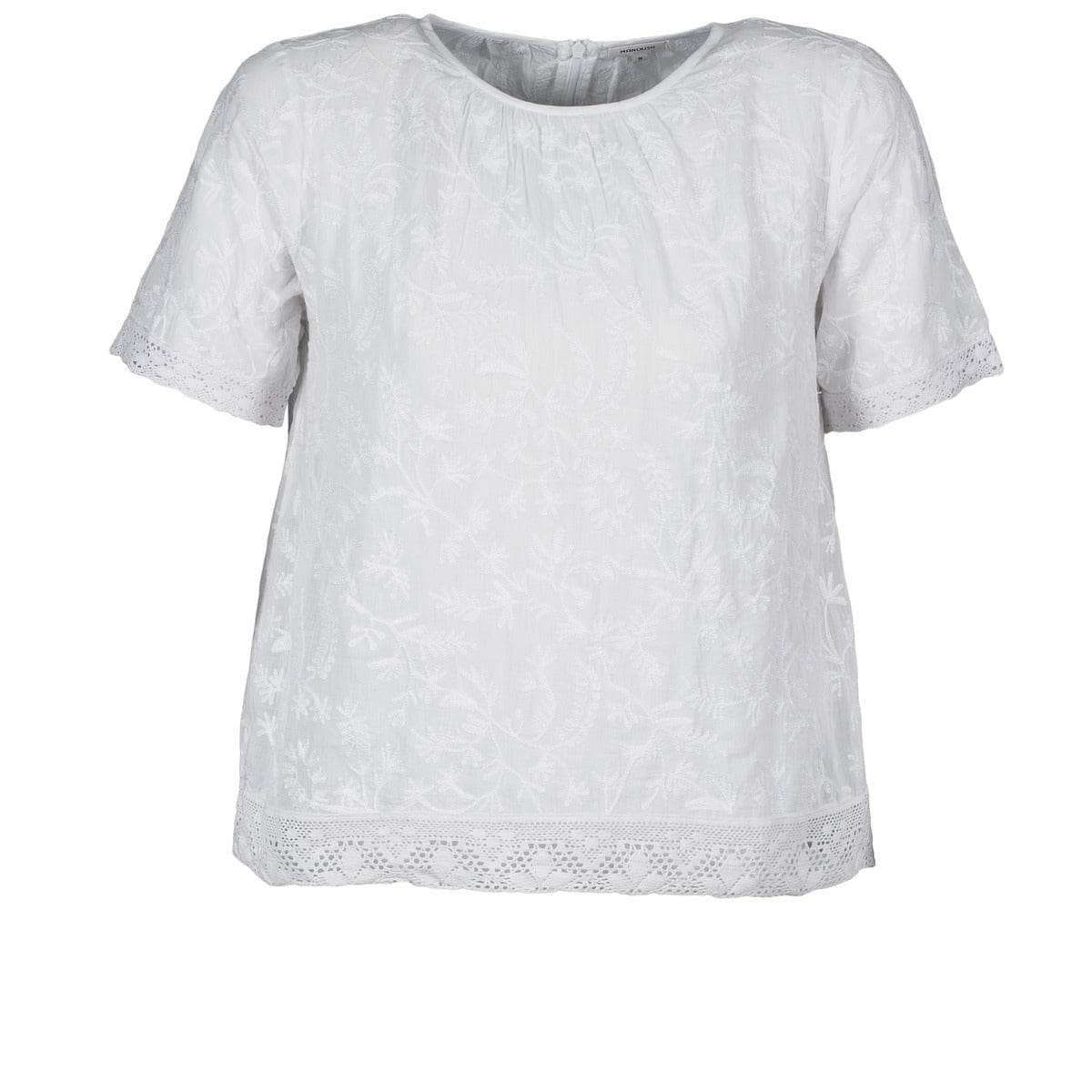 T-shirt Donna Manoush COTONNADE SMOCKEE Bianco