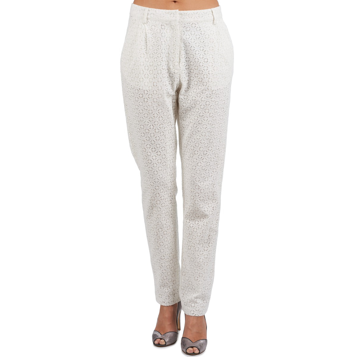 Pantalone Donna Manoush FLOWER BADGE Bianco