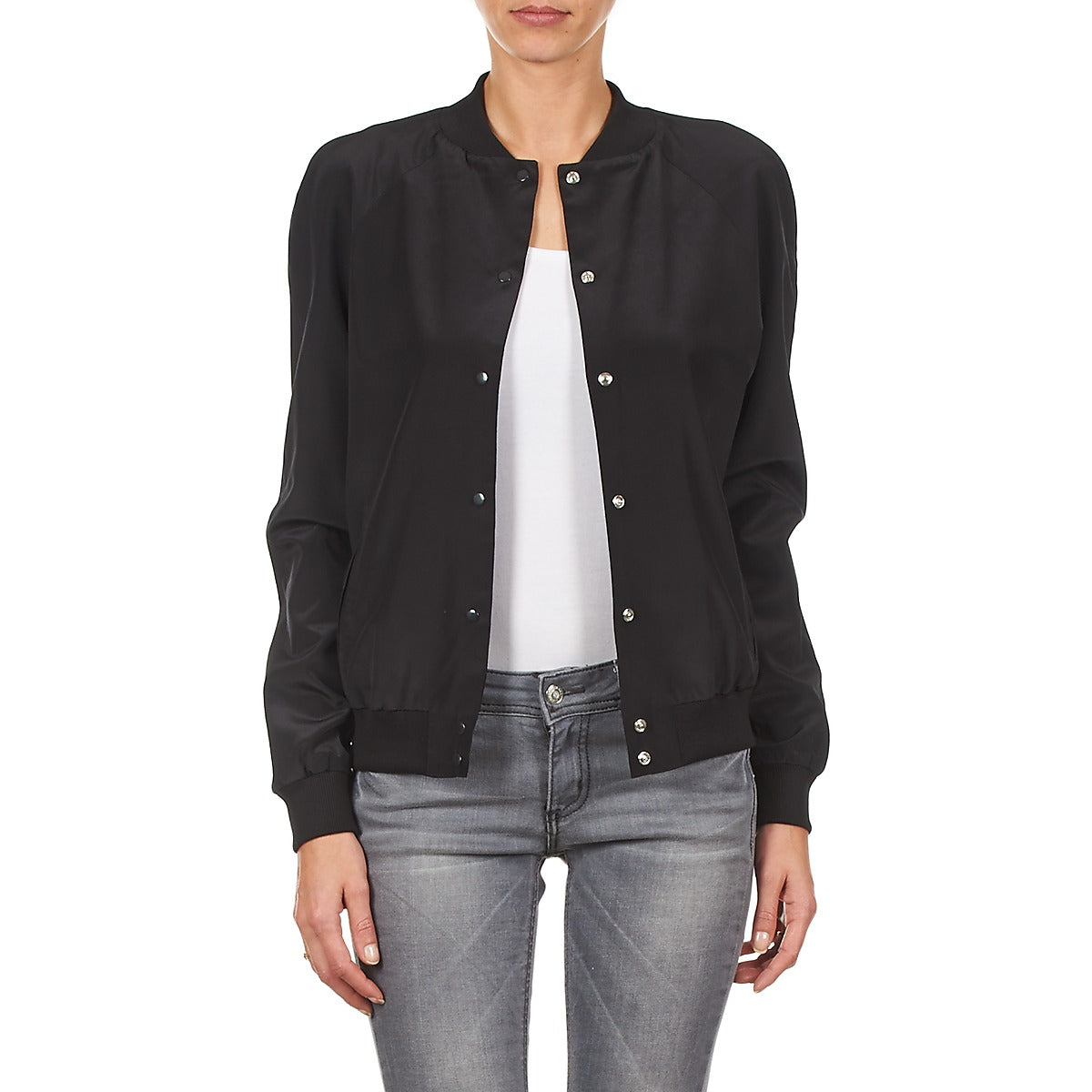 Giacca Donna Manoush TEDDY FLEUR SIATIQUE Nero