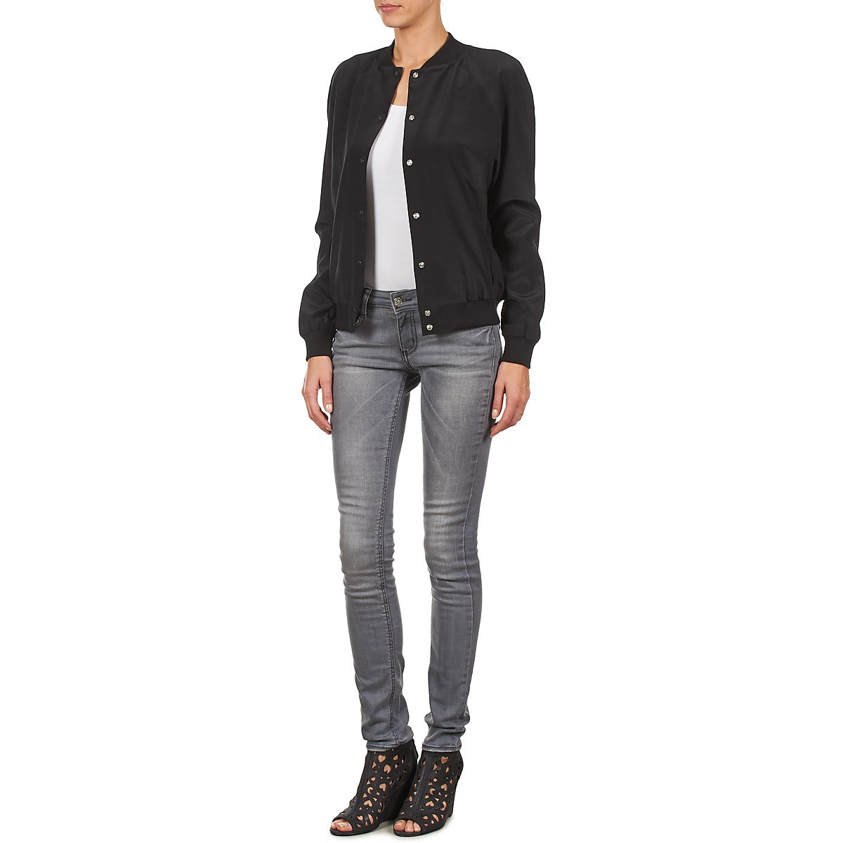 Giacca Donna Manoush TEDDY FLEUR SIATIQUE Nero