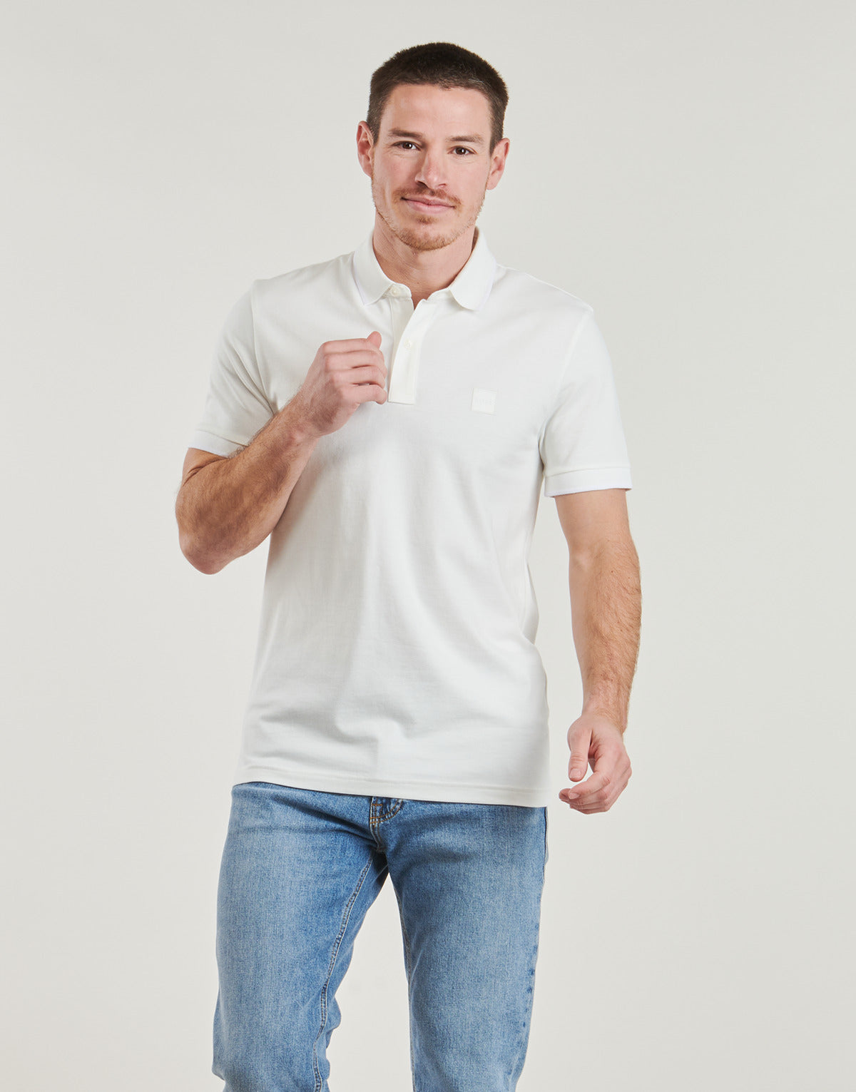 Polo Uomo BOSS  Passertip  Bianco