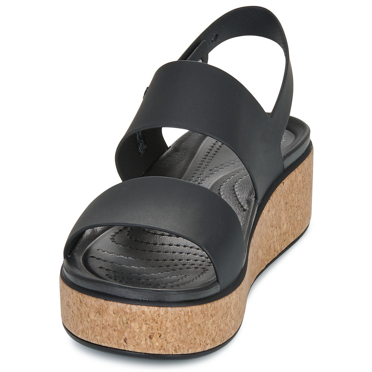 Sandali Donna Crocs Brooklyn Cork Low Wedge Nero