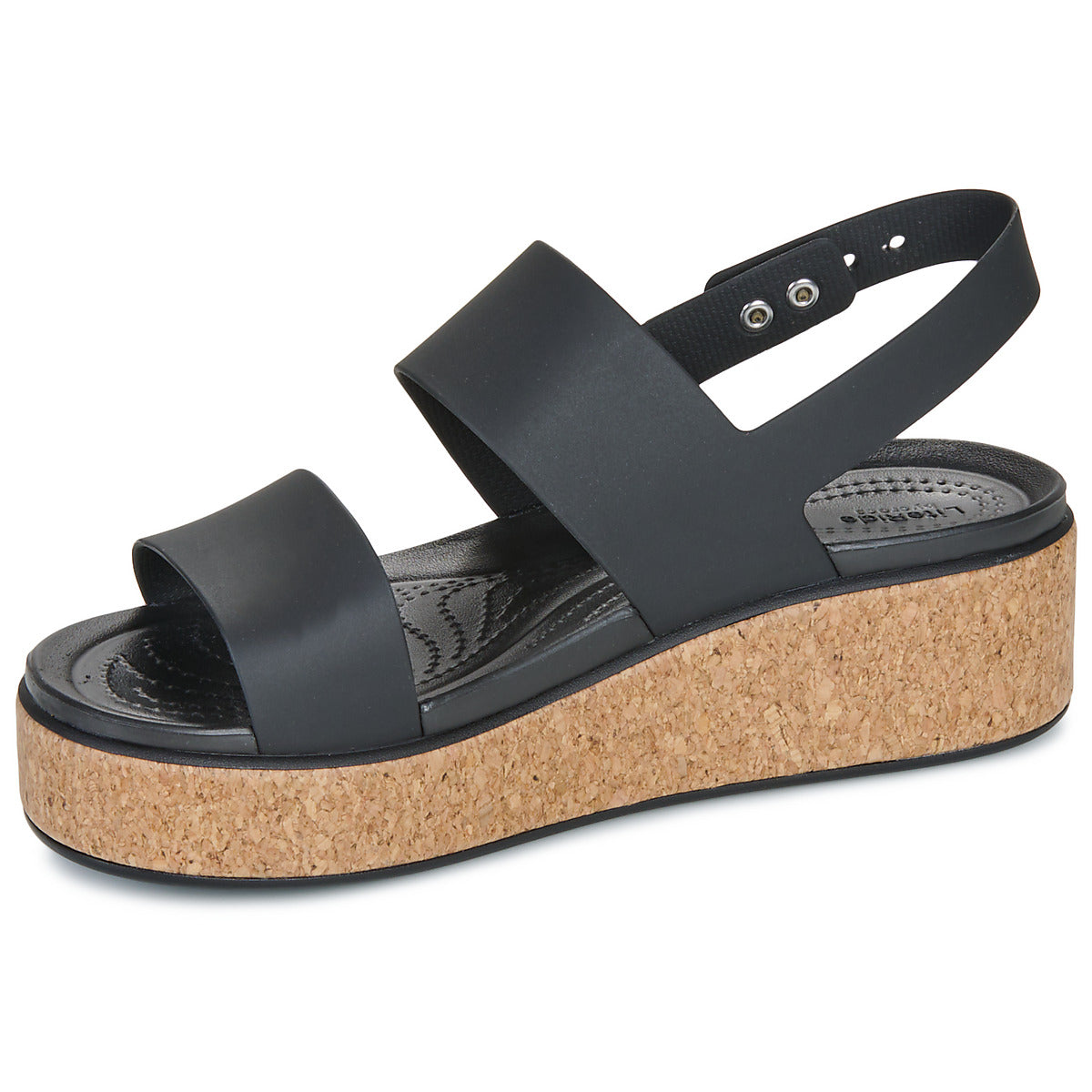 Sandali Donna Crocs  Brooklyn Cork Low Wedge  Nero