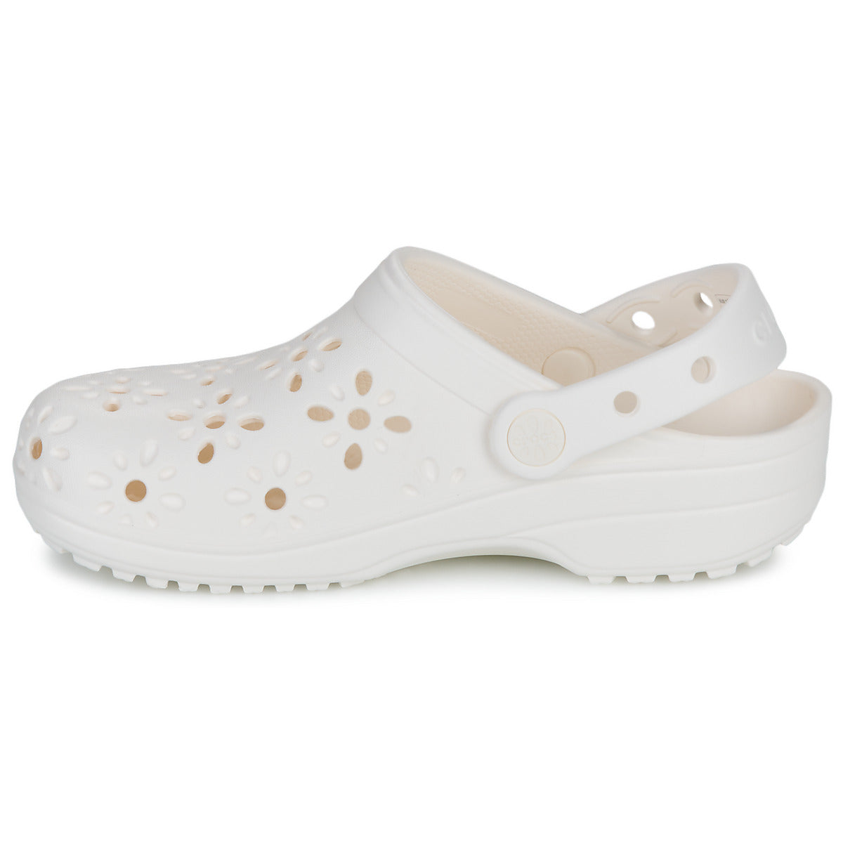 Scarpe bambini ragazza Crocs  Classic Floral Cut Out Clog K  Bianco