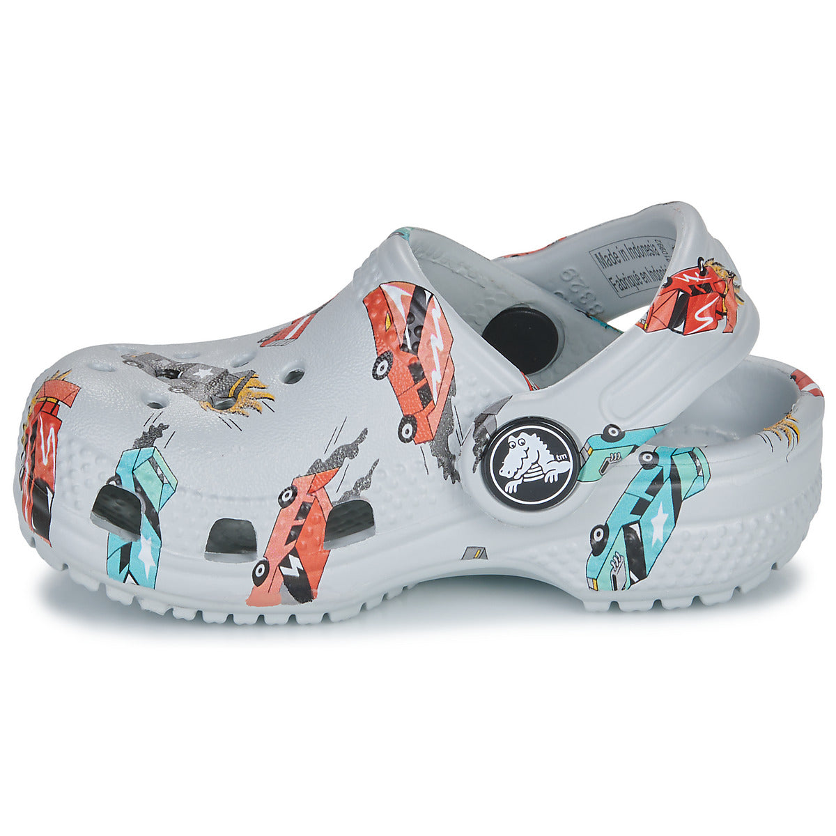 Scarpe bambini ragazza Crocs Classic Race Cars Graphic Cg T Grigio