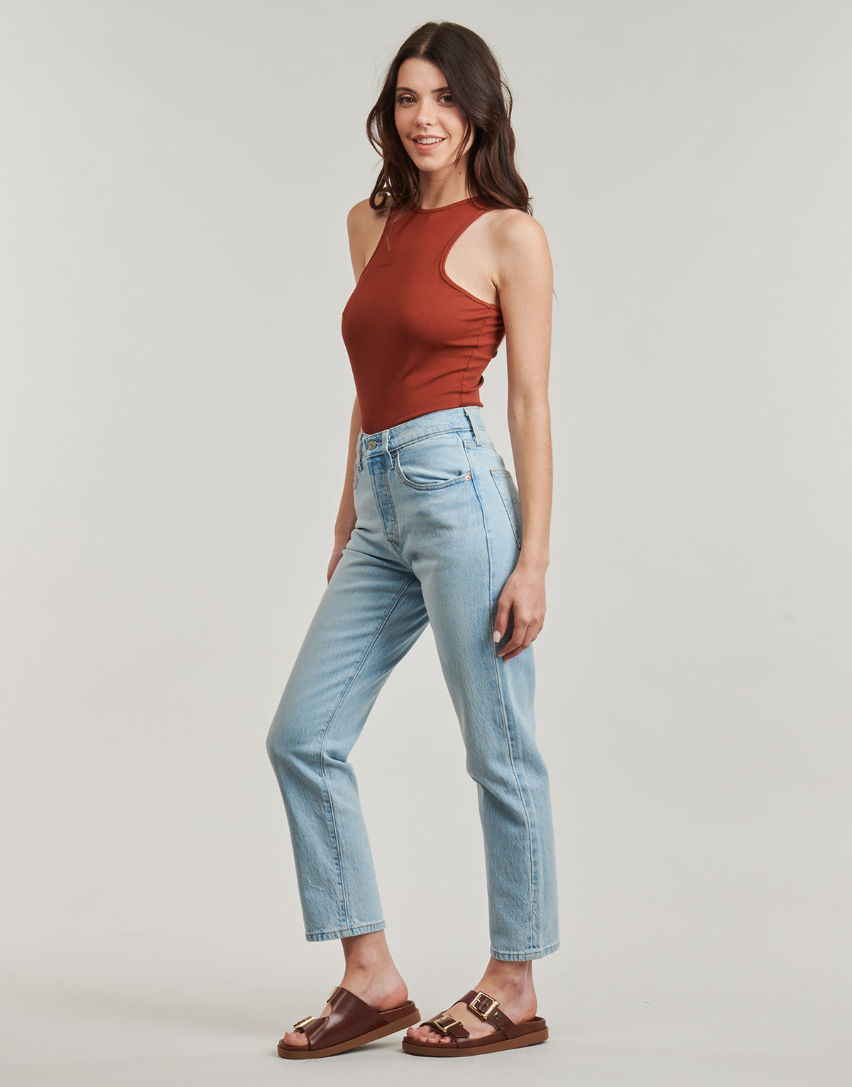 Jeans boyfriend Donna Levis 501® CROP Blu