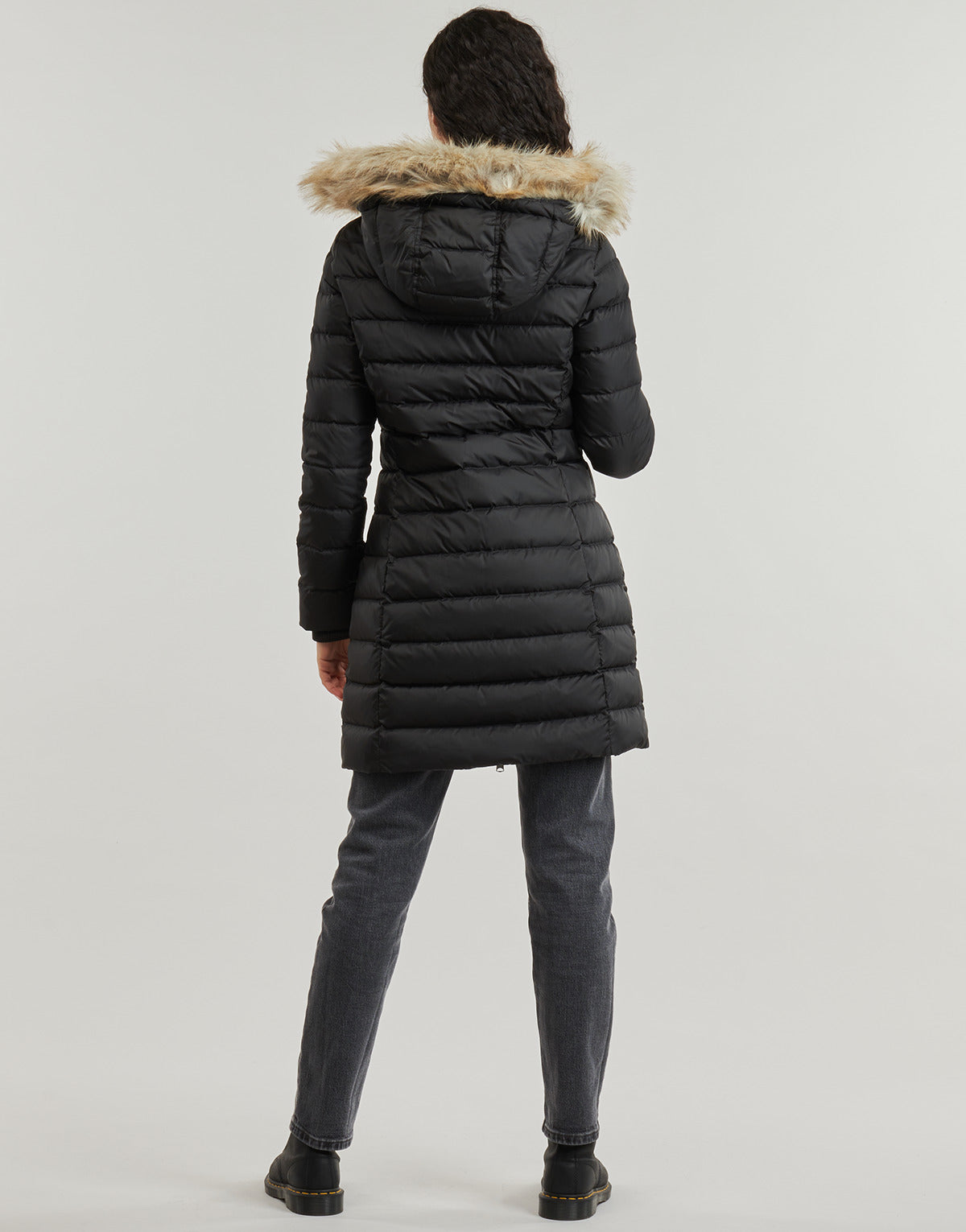 Piumino Donna Tommy Jeans  TJW ESSENTIAL HOODED DOWN COAT  Nero