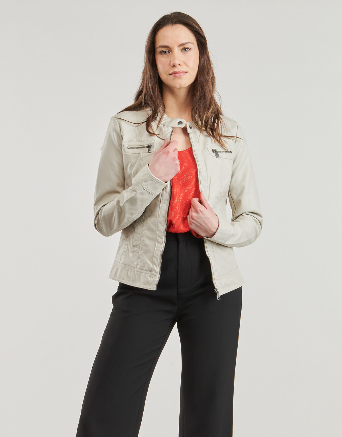 Giacca in pelle Donna Only ONLBANDIT Bianco