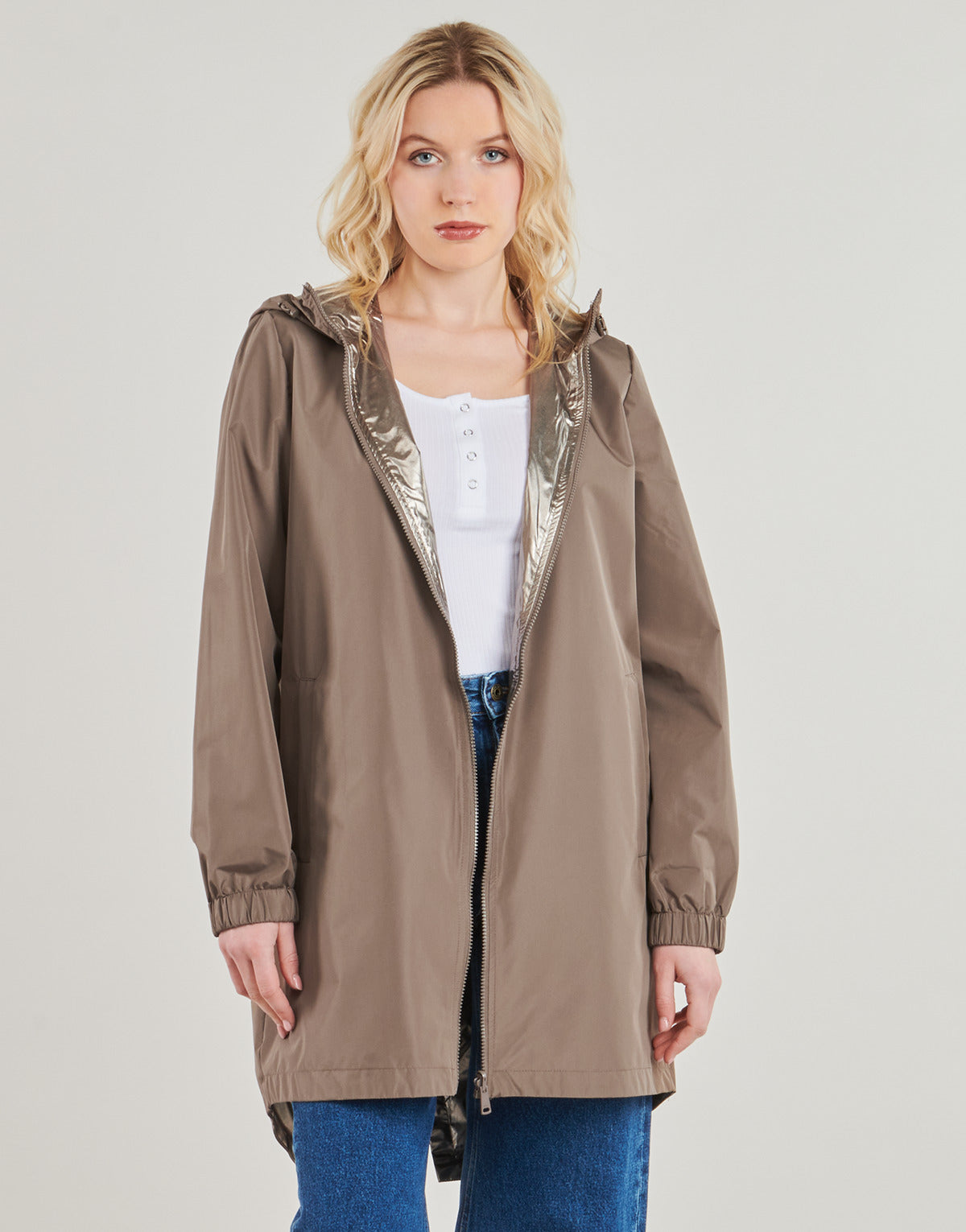 Parka Donna Only ONLFRY REV METALLIC Marrone