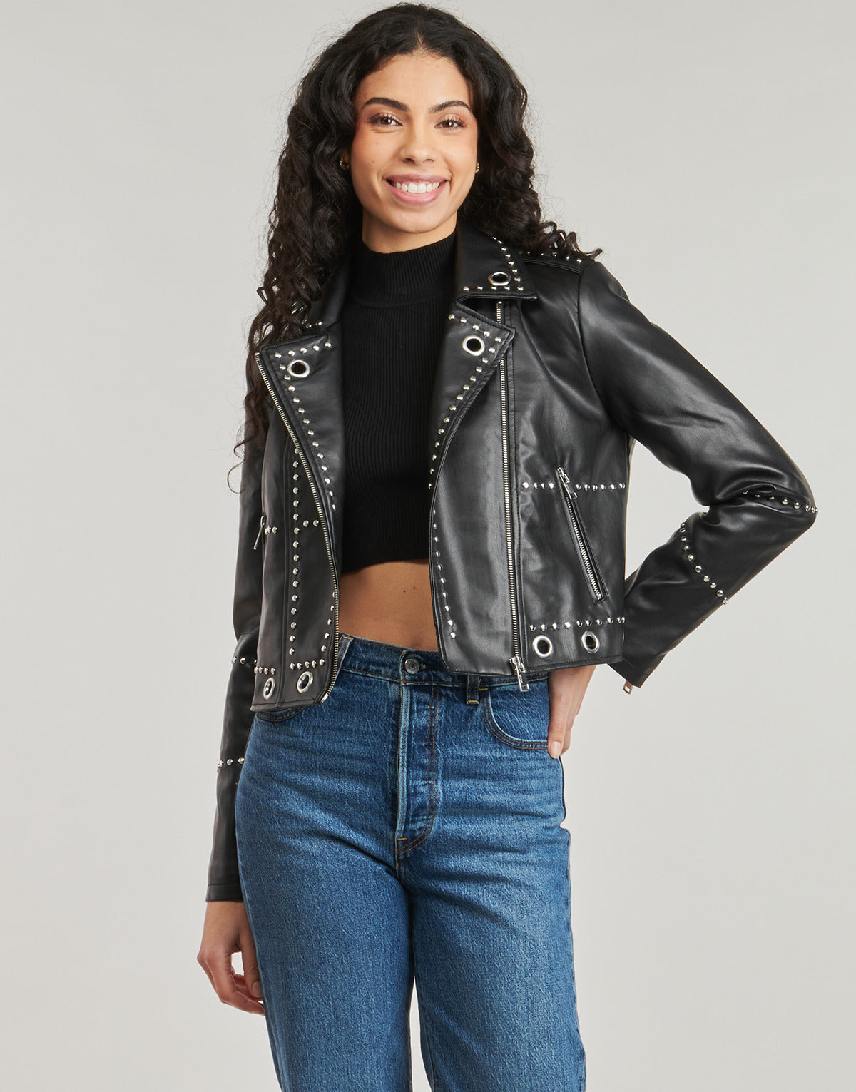 Giacca in pelle Donna Only  ONLKACANDRA  Nero