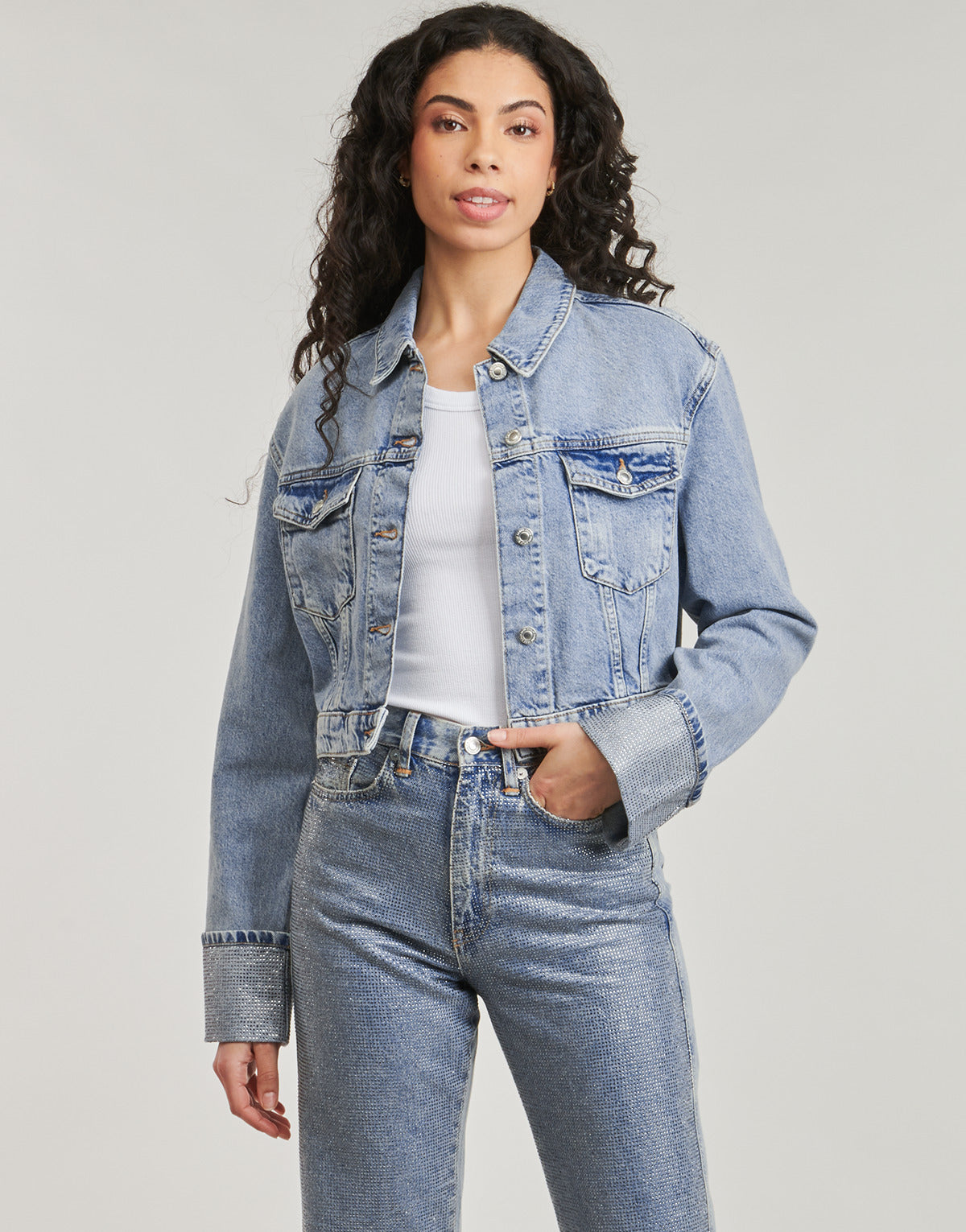 Giacca in jeans Donna Only  ONLHOLLYWOOD CRYSTAL  Blu