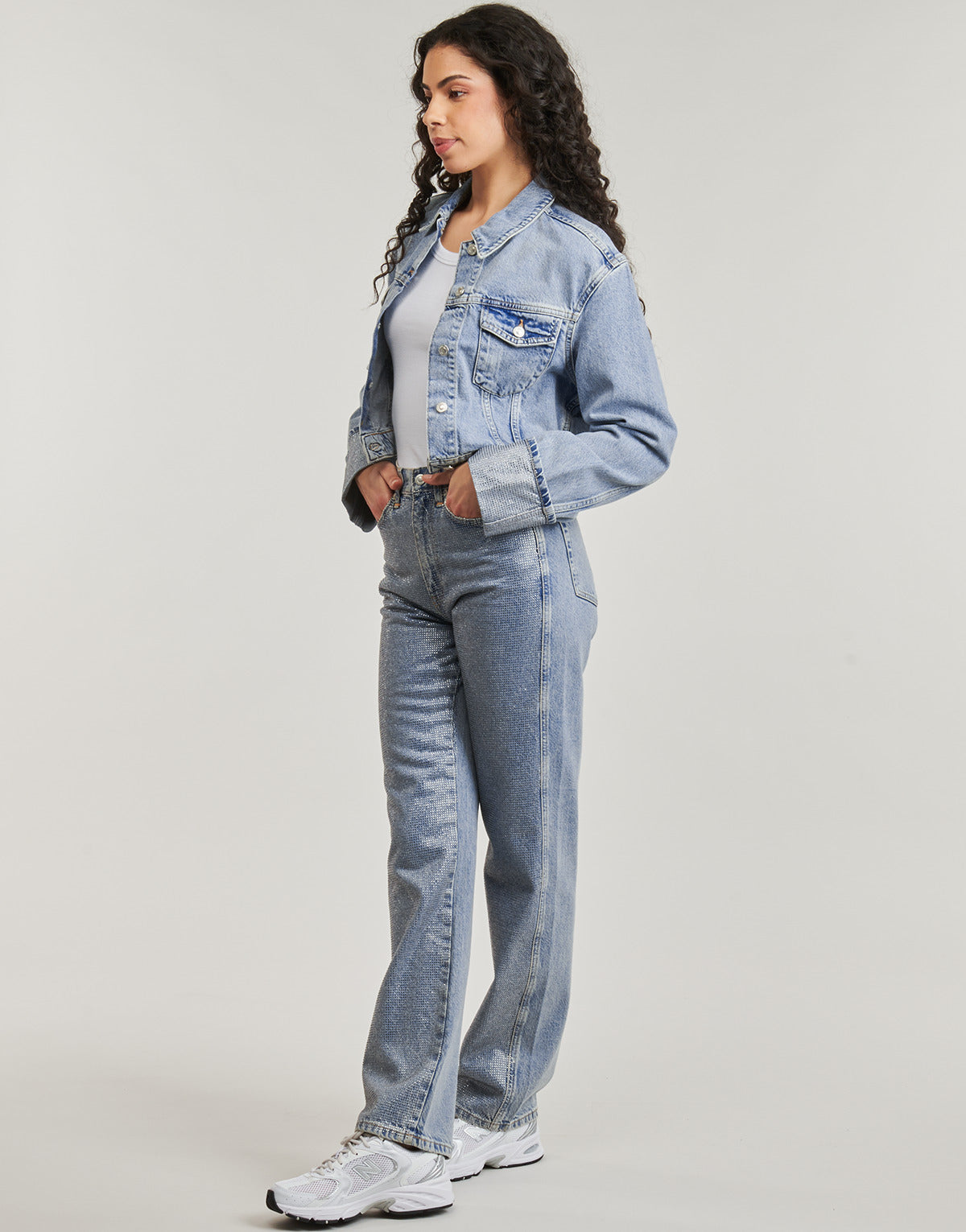 Giacca in jeans Donna Only ONLHOLLYWOOD CRYSTAL Blu
