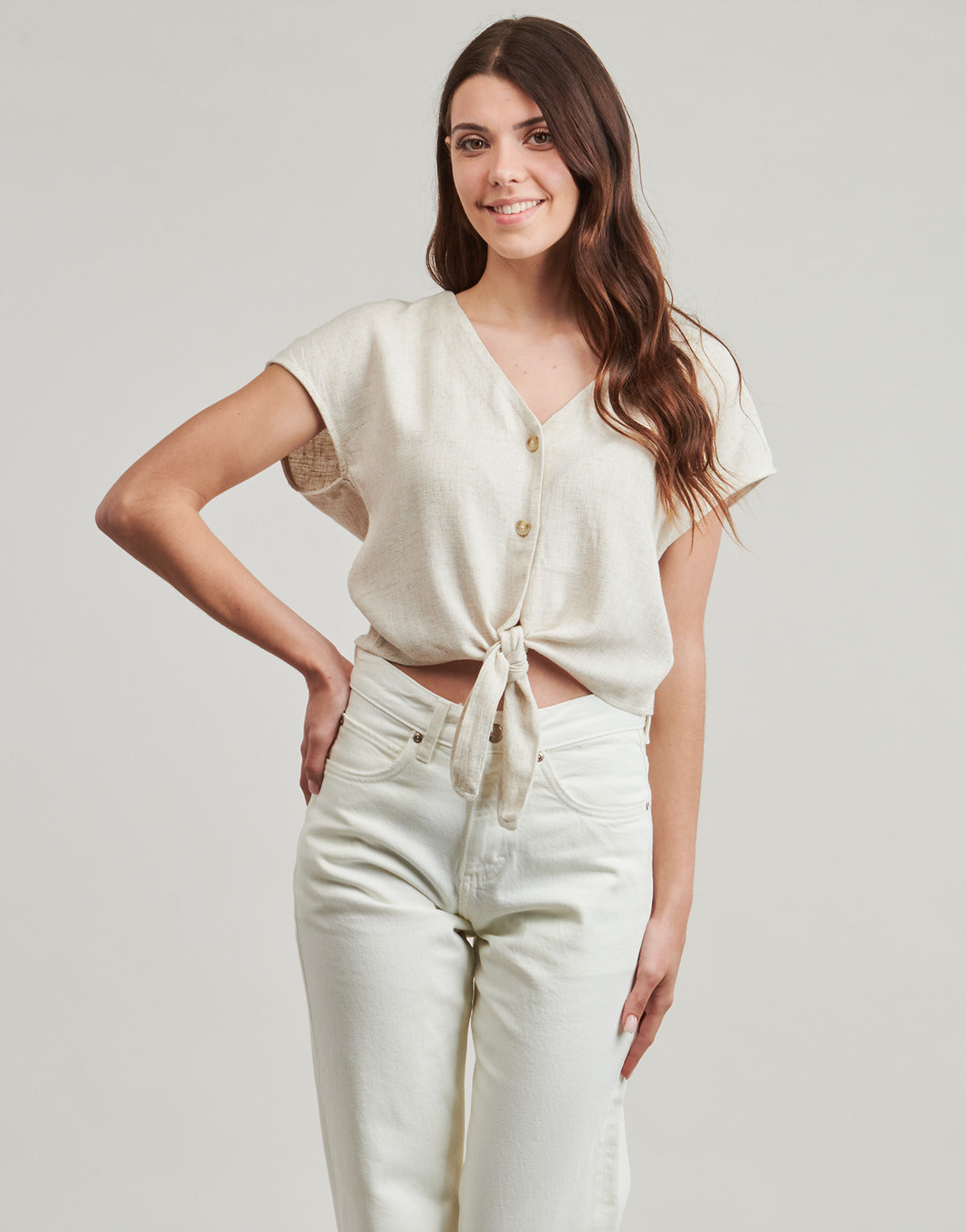 T-shirt Donna Only ONLSIESTA Beige