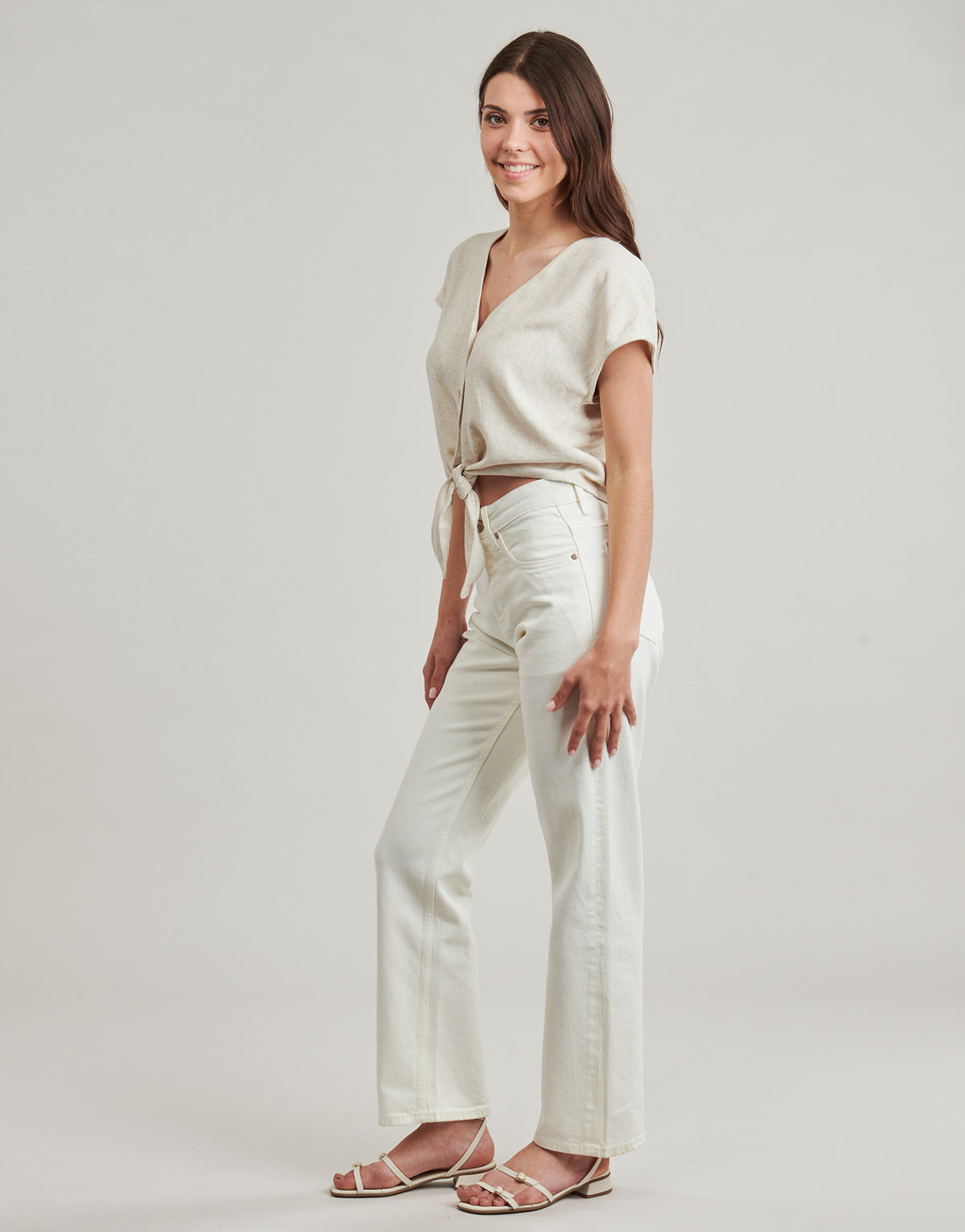 T-shirt Donna Only ONLSIESTA Beige